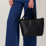 ZUSSS ZUSSS - Shopper met rits zwart