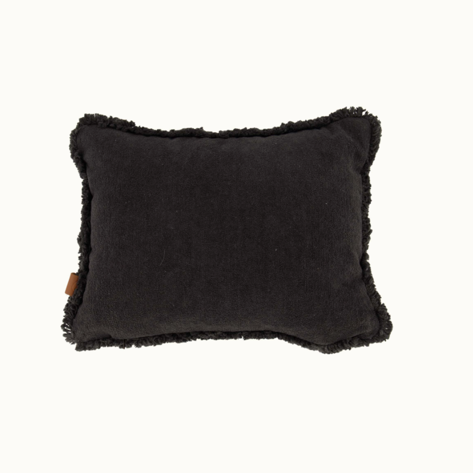 ZUSSS ZUSSS - Kussen velvet zilver hartje 35x25cm antracietgrijs