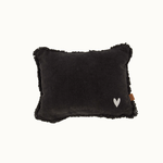 ZUSSS ZUSSS - Kussen velvet zilver hartje 35x25cm antracietgrijs