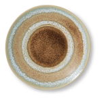 HKLIVING HKLIVING - 70's ceramics saucers doodle 3 blauw/bruin