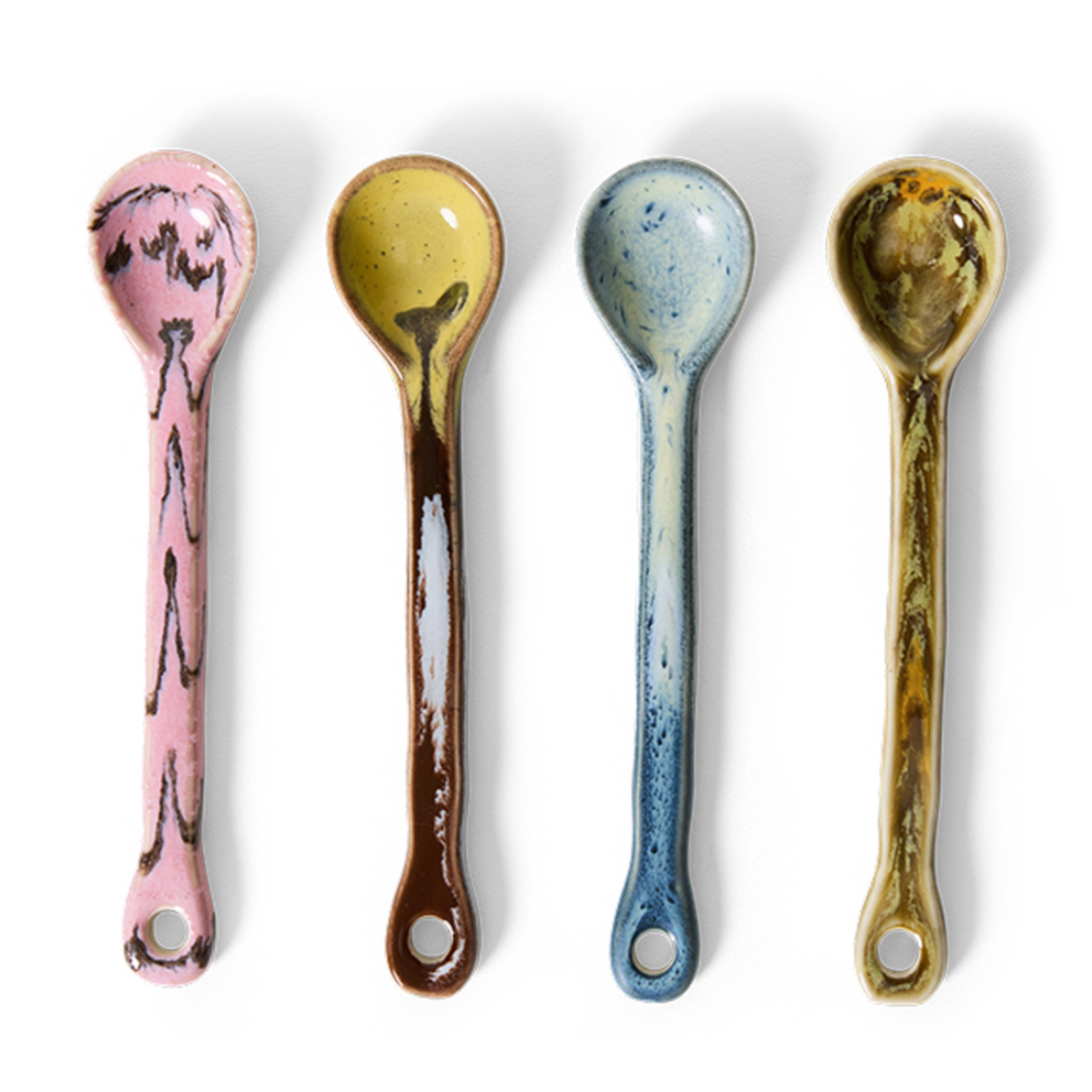 HKLIVING HKLIVING - 70's ceramics spoons M, sketch set van 4