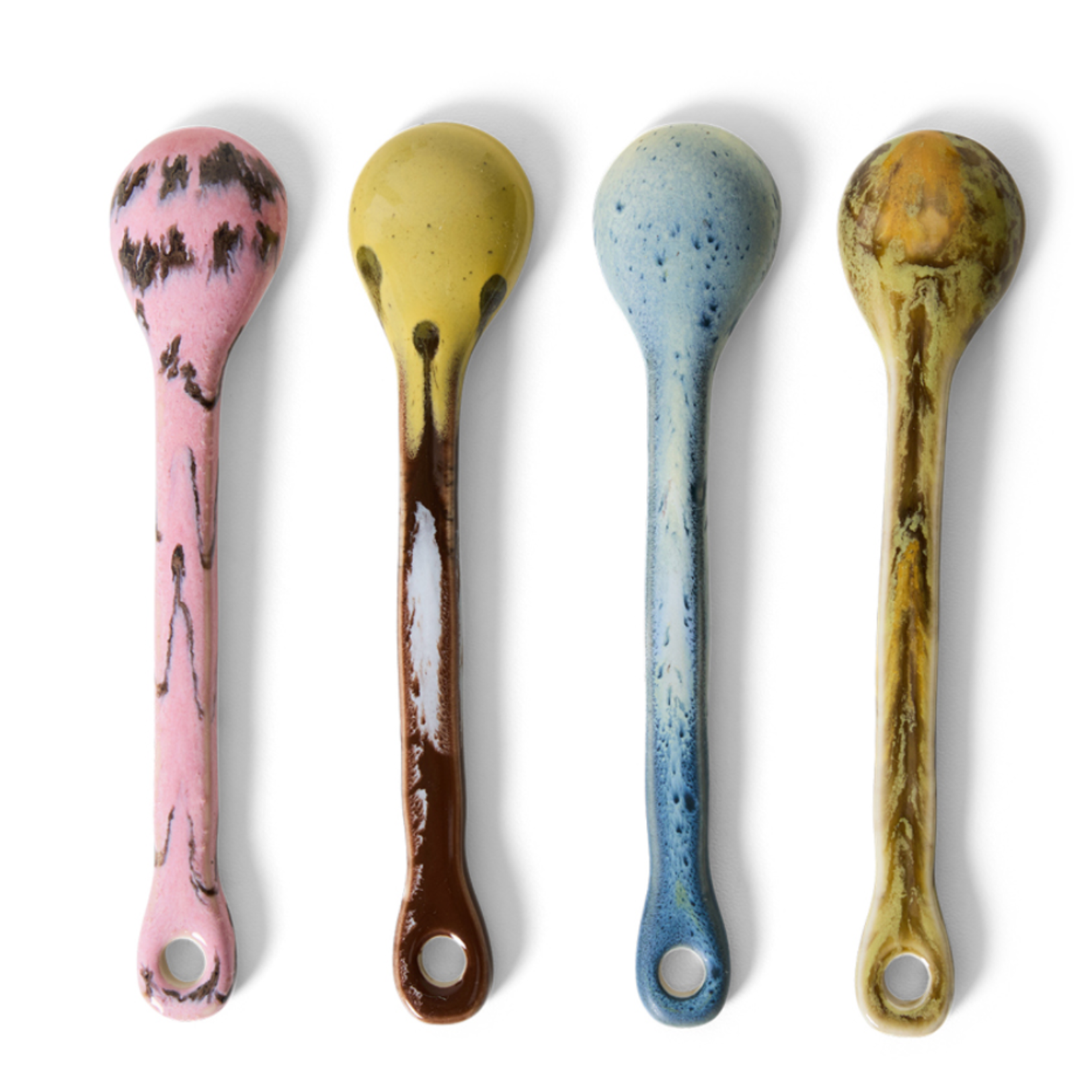 HKLIVING HKLIVING - 70's ceramics spoons M, sketch set van 4