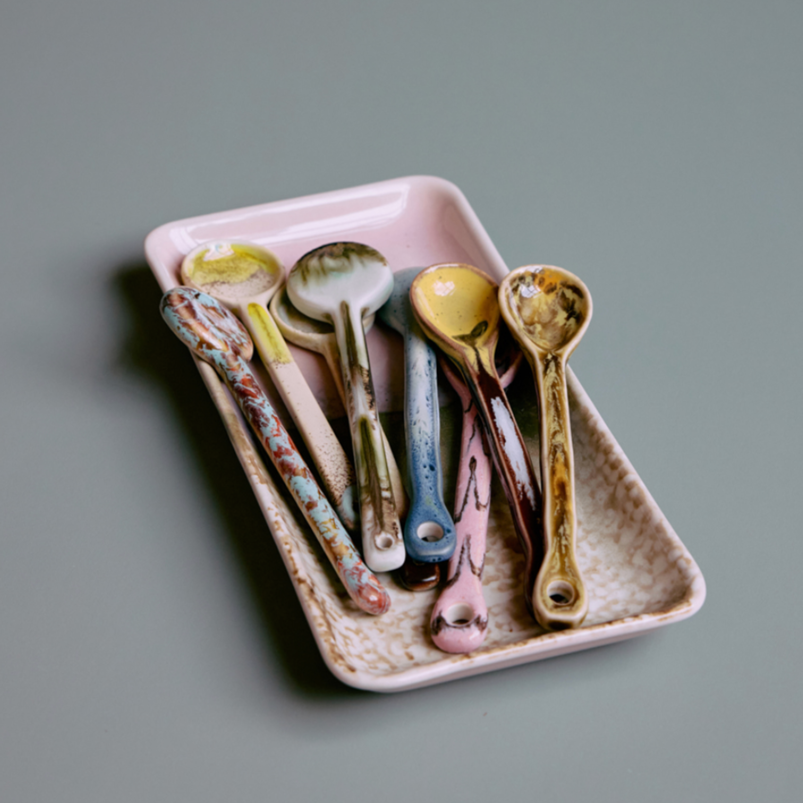 HKLIVING HKLIVING - 70's ceramics spoons M, sketch set van 4