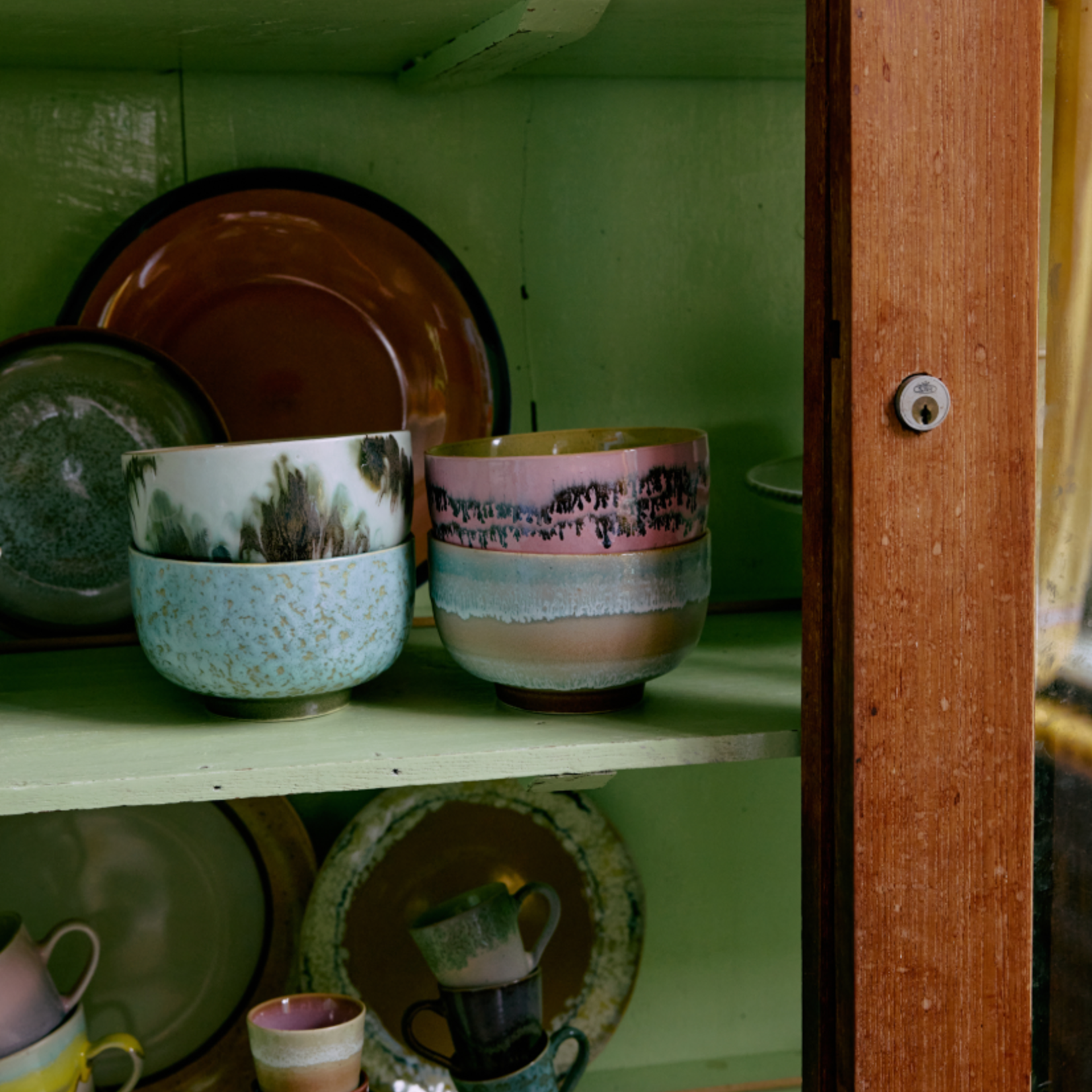 HKLIVING HKLIVING - 70's ceramics noodle bowl tide groen KST0161