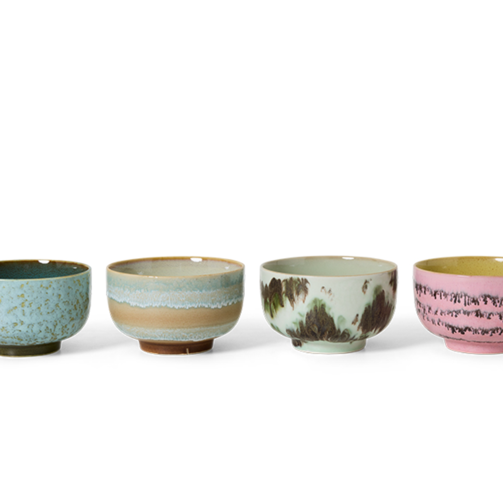 HKLIVING HKLIVING - 70's ceramics noodle bowl skyline bruin/blauw kst0162