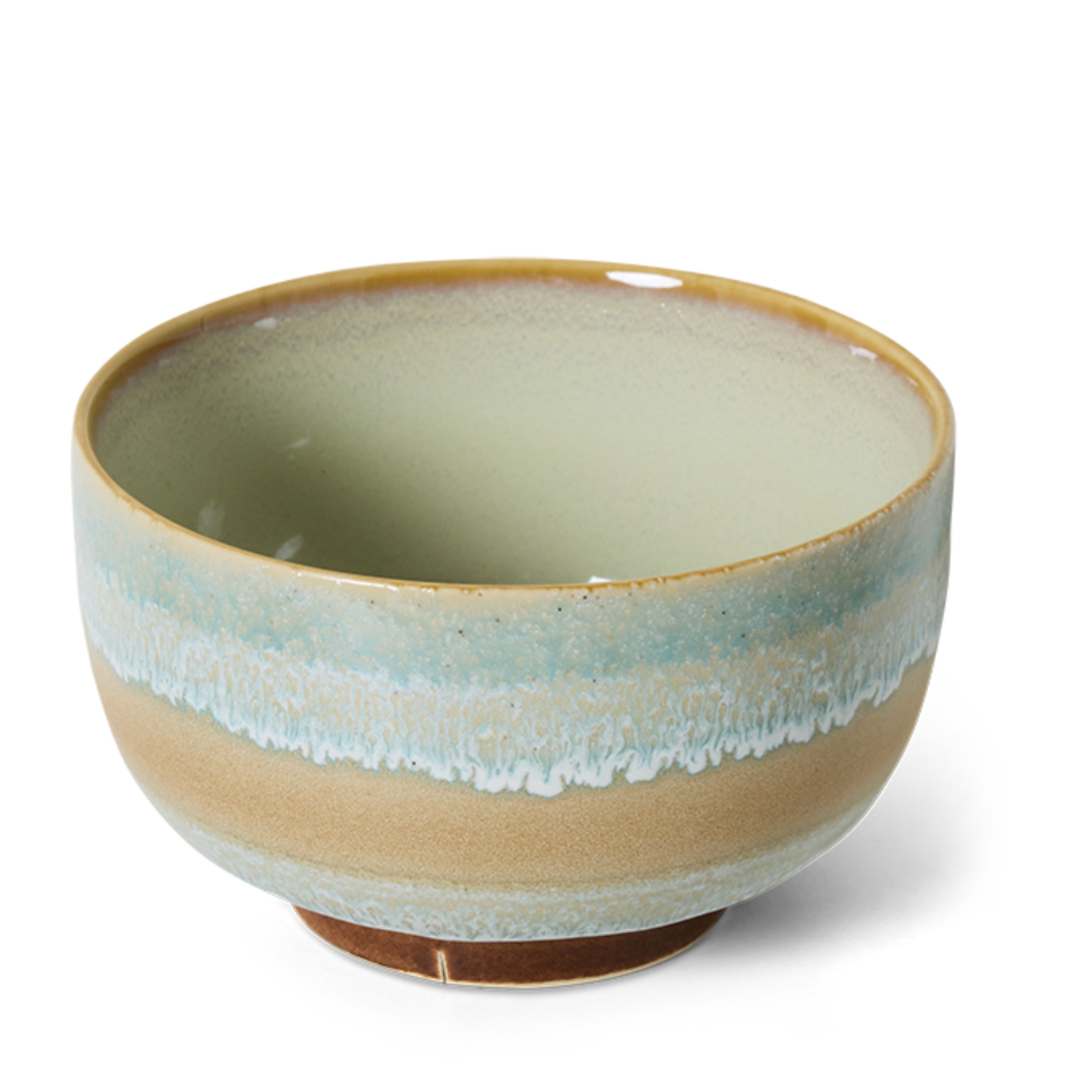 HKLIVING HKLIVING - 70's Noedel kom Skyline bruin/blauw KST0162