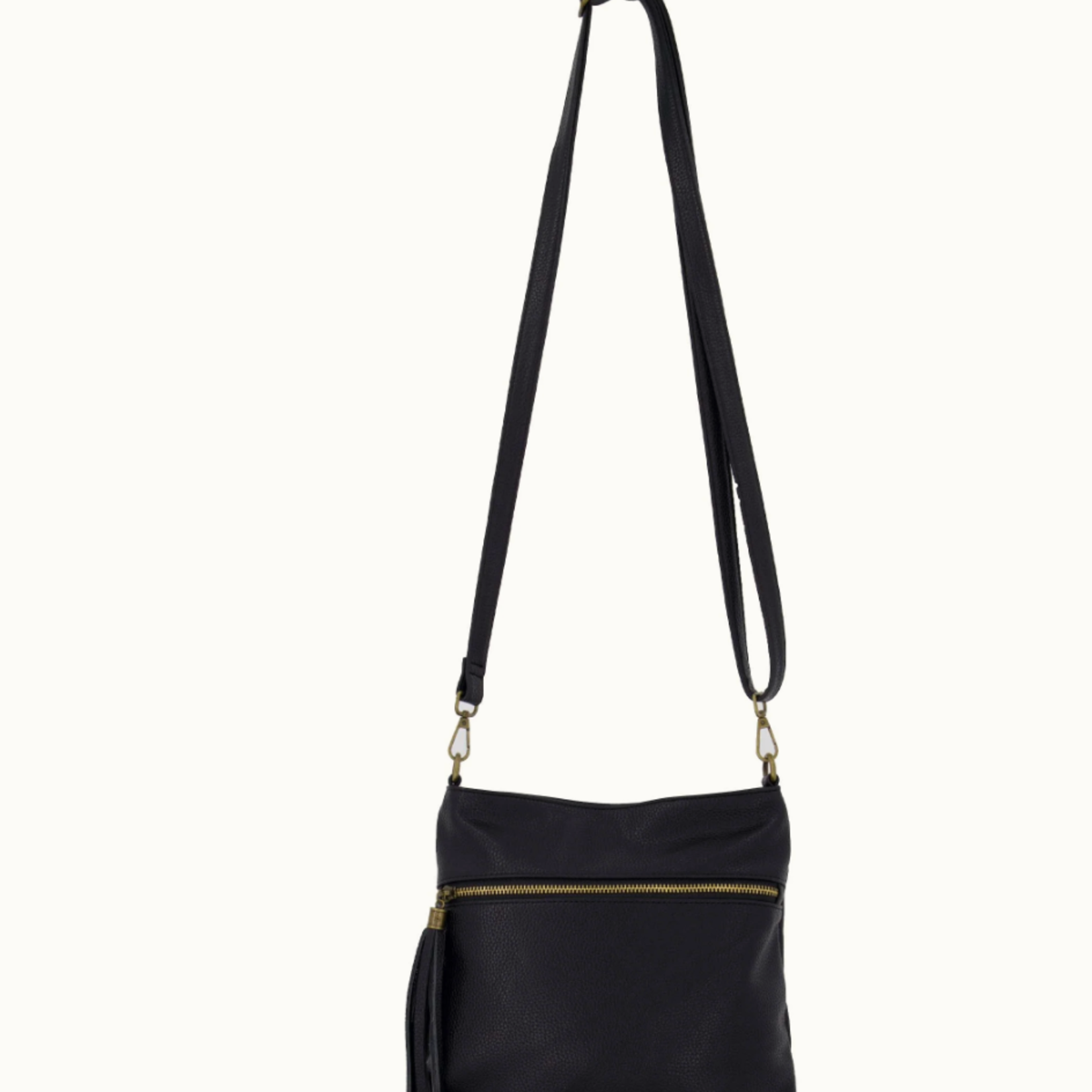 ZUSSS ZUSSS - Makkelijke tas met kwastje en rits zwart