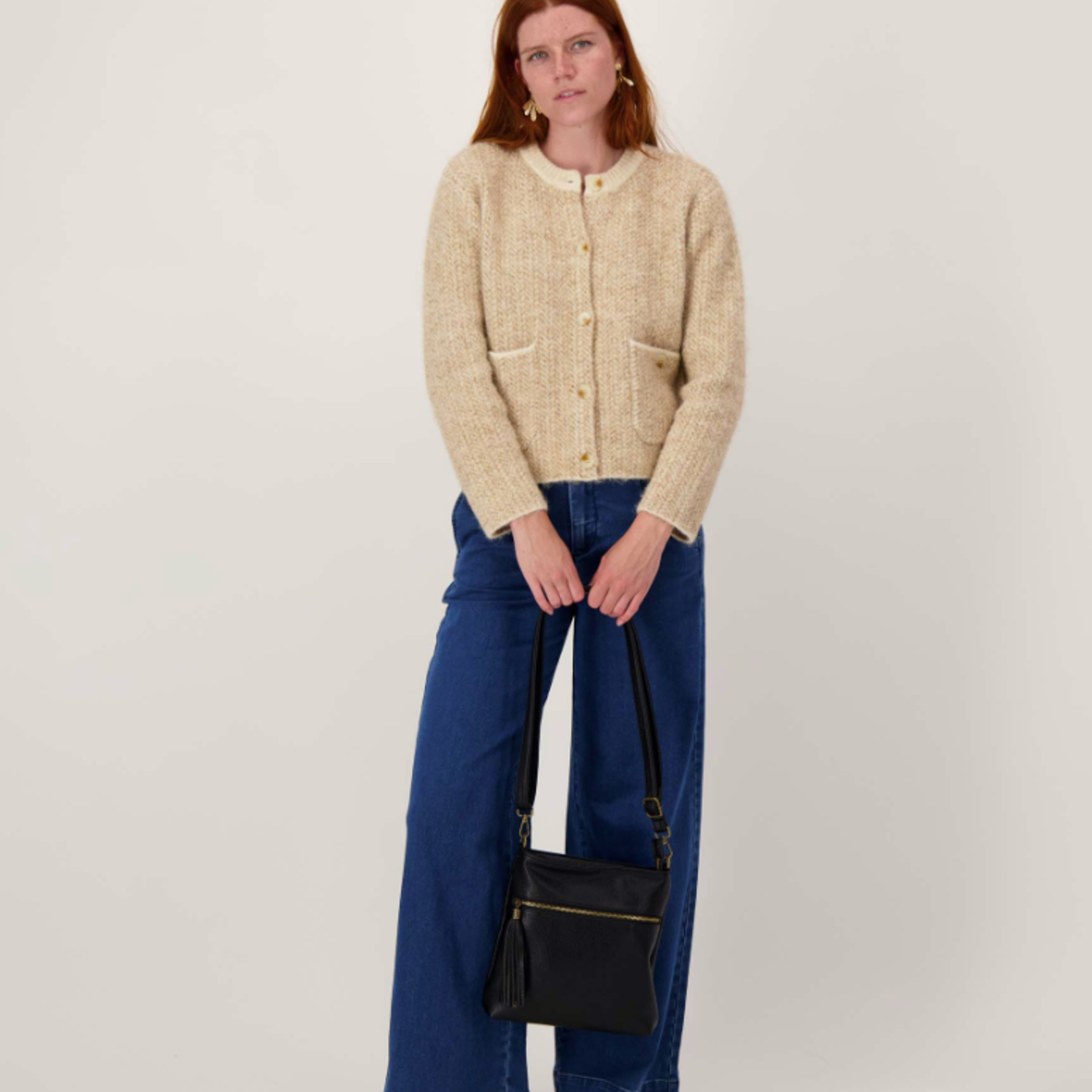 ZUSSS ZUSSS - Makkelijke tas met kwastje en rits zwart