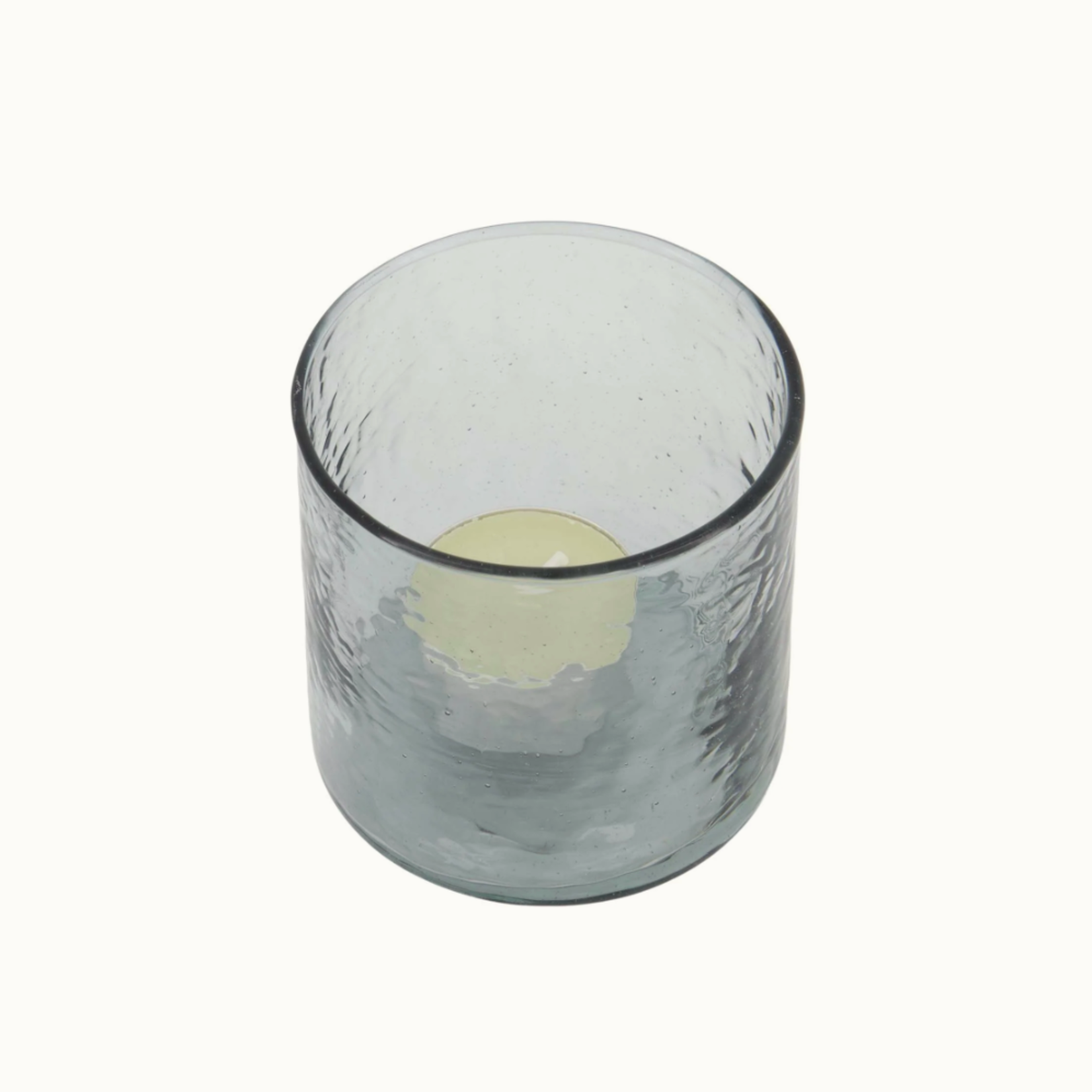 ZUSSS ZUSSS - Waxinelichthouder hammered glas M grijsblauw