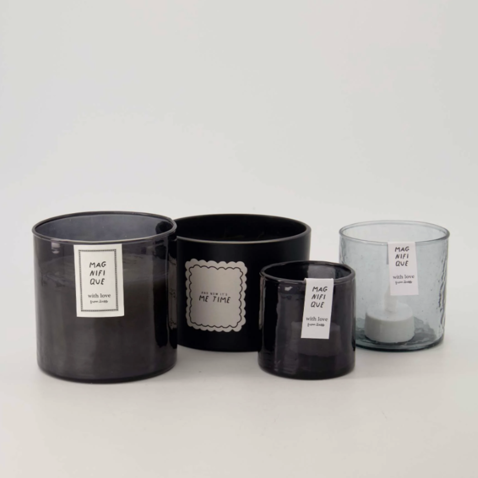 ZUSSS ZUSSS - Geurkaars hammered glas antracietgrijs