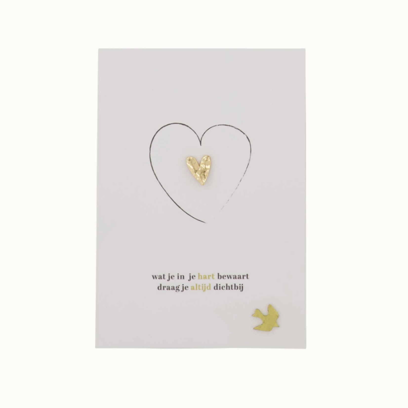 ZUSSS ZUSSS - Kaartenstandaard magneet vogeltje goud