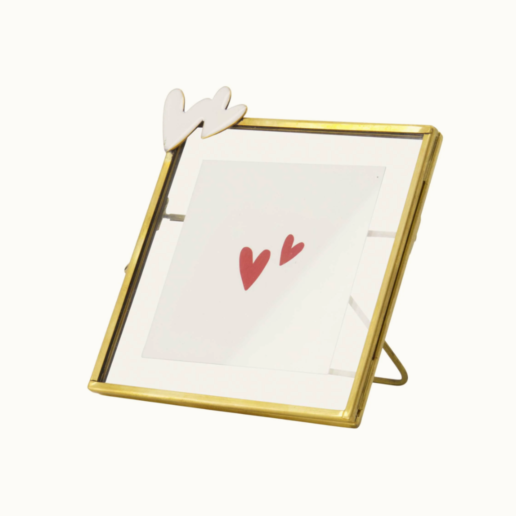 ZUSSS ZUSSS -  Fotolijstje metaal hartjes wit/goud