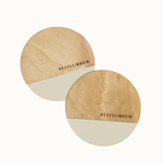 ZUSSS ZUSSS - set van 2 onderzetters hout gezelligheid zand/naturel