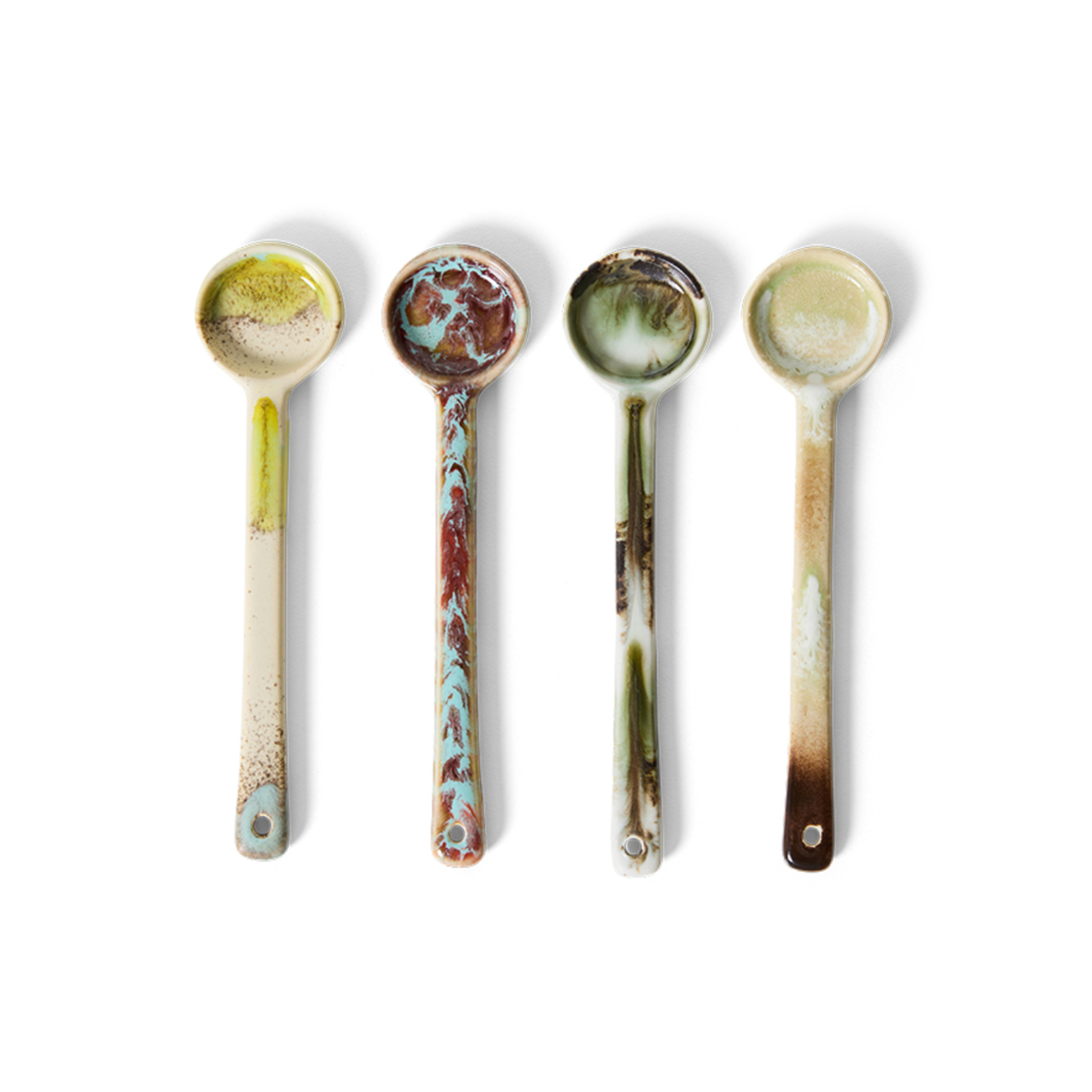HKLIVING HKLIVING - 70s ceramics: spoons set van 4 Blend KST0203