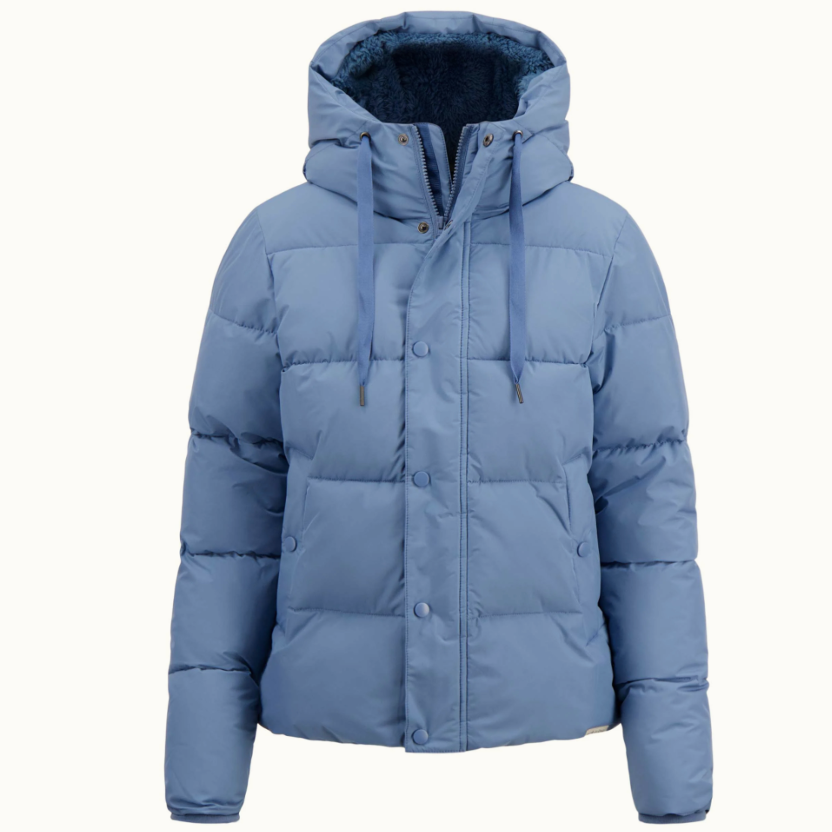 ZUSSS ZUSSS - Korte bubblecoat met teddy details ice blue MAAT S