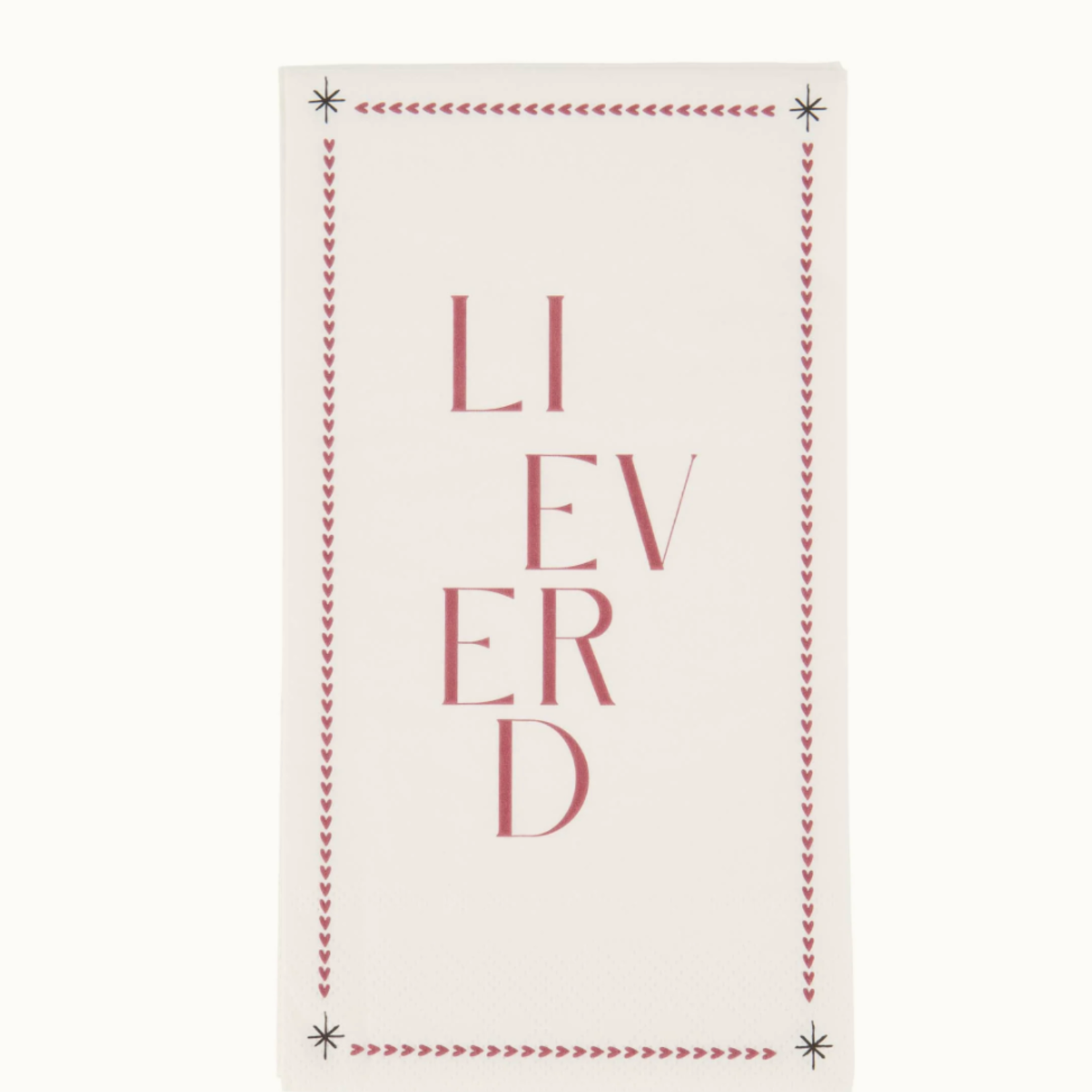 ZUSSS ZUSSS - Servetten rechthoek lieverd wit/donkerrood