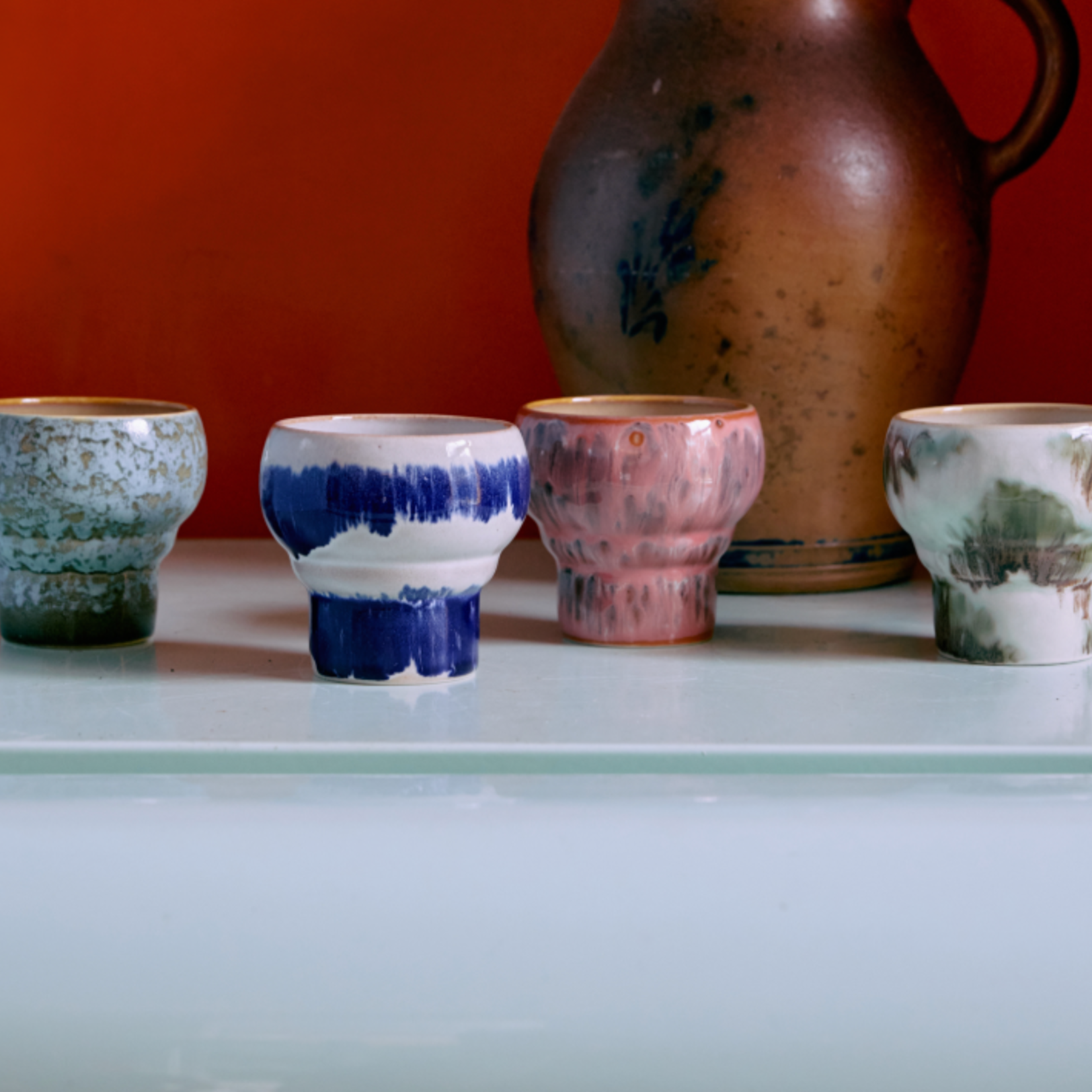 HKLIVING HKLIVING - Mug Lungo symbolist KST0157 groen/blauw