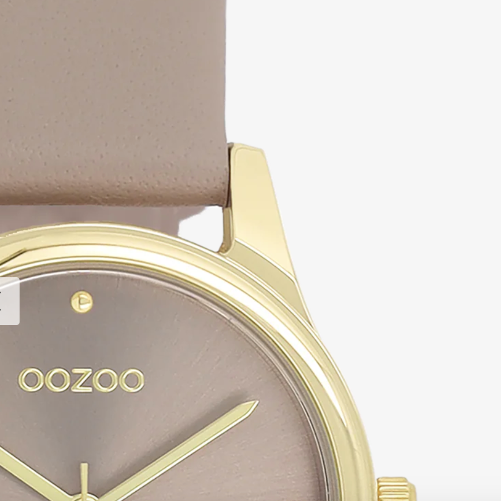 OOZOO OOZOO - Goudkleurig  horloge met taupe leren band - C11625