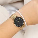 OOZOO OOZOO - Goudkleurig  horloge met roestvrijstalen band - C20371