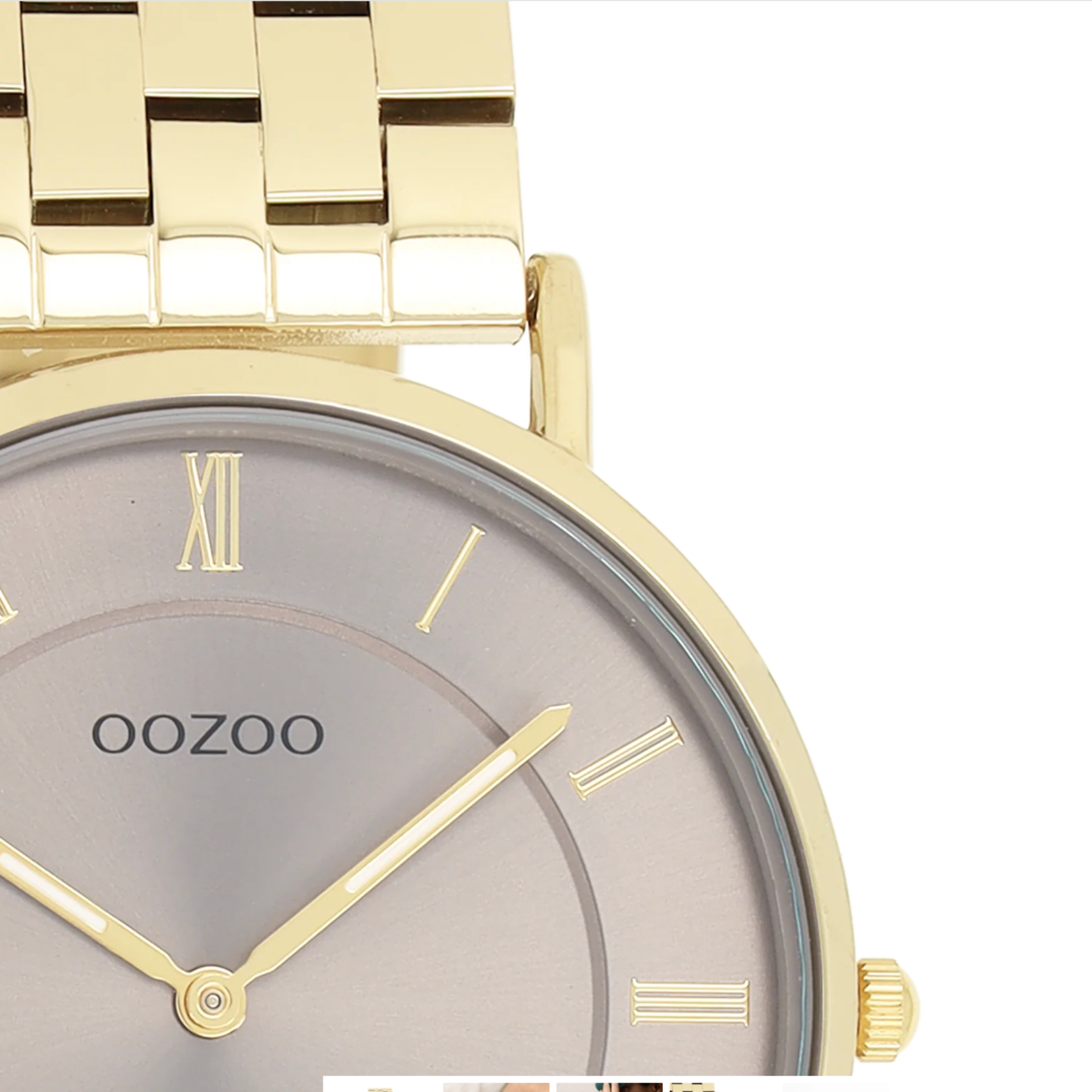 OOZOO OOZOO - Goudkleurig  horloge met roestvrijstalen band C20370