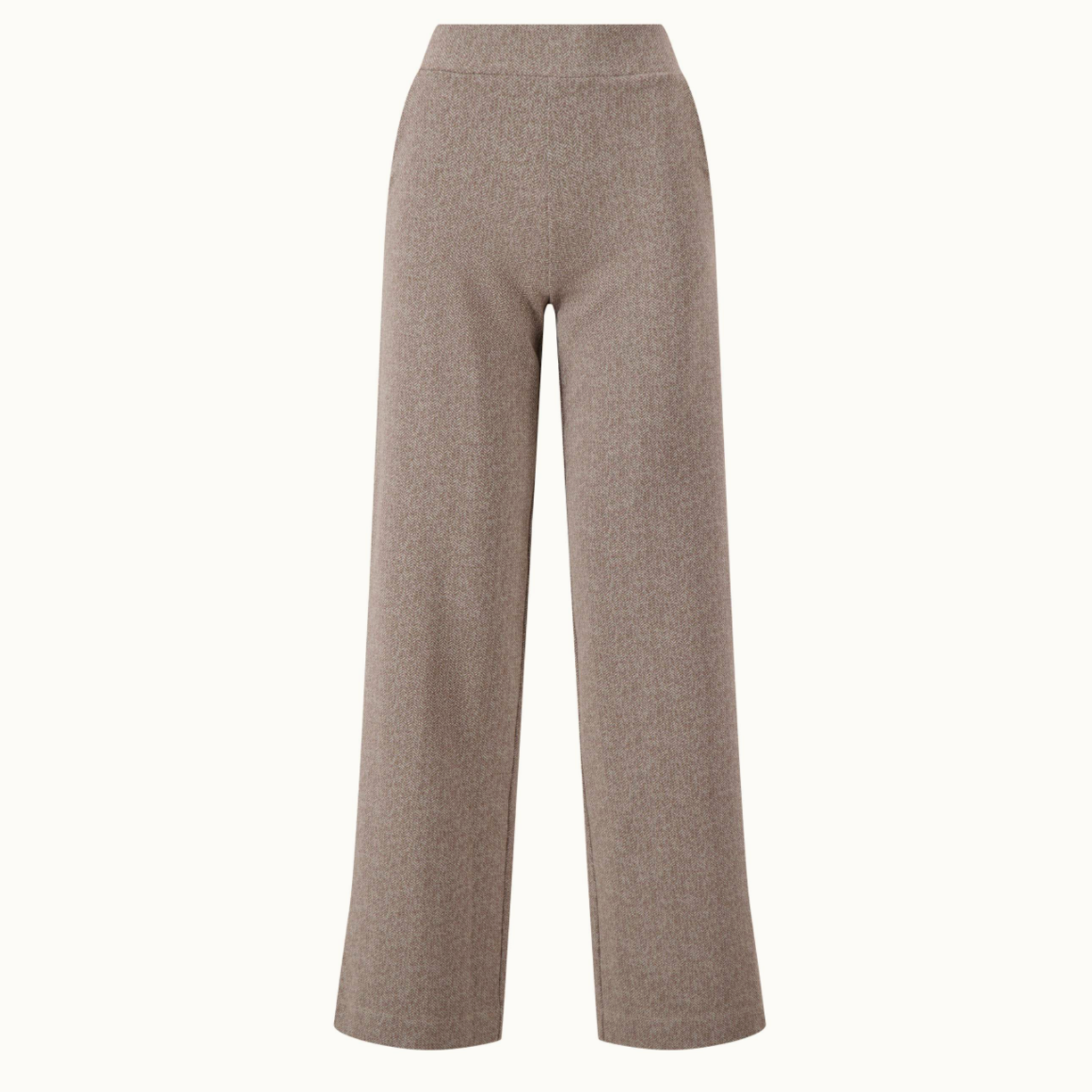 ZUSSS ZUSSS - Jacquard broek twee kleurig beige/off white MAAT XXL