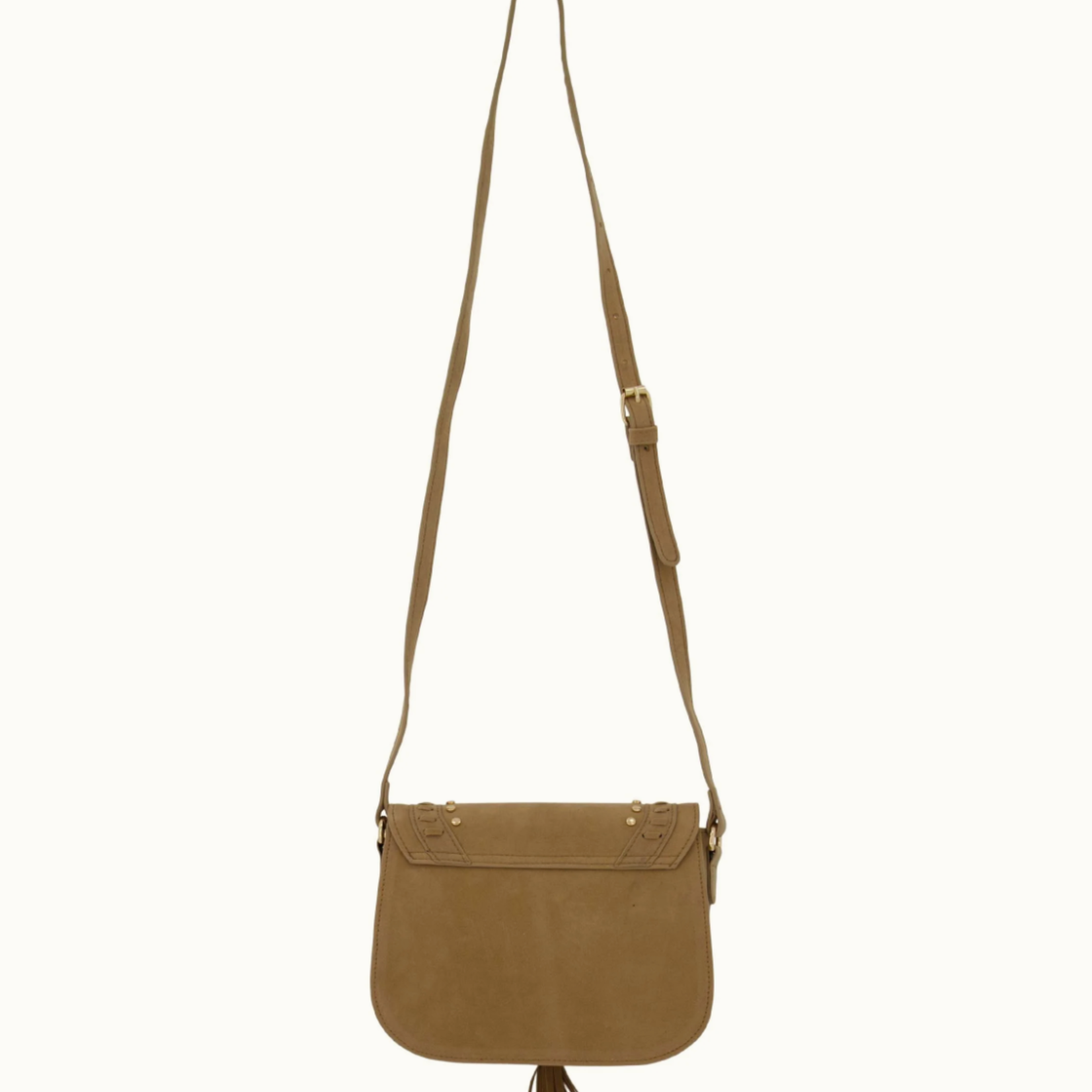ZUSSS ZUSSS - Tas met kwast studs beige