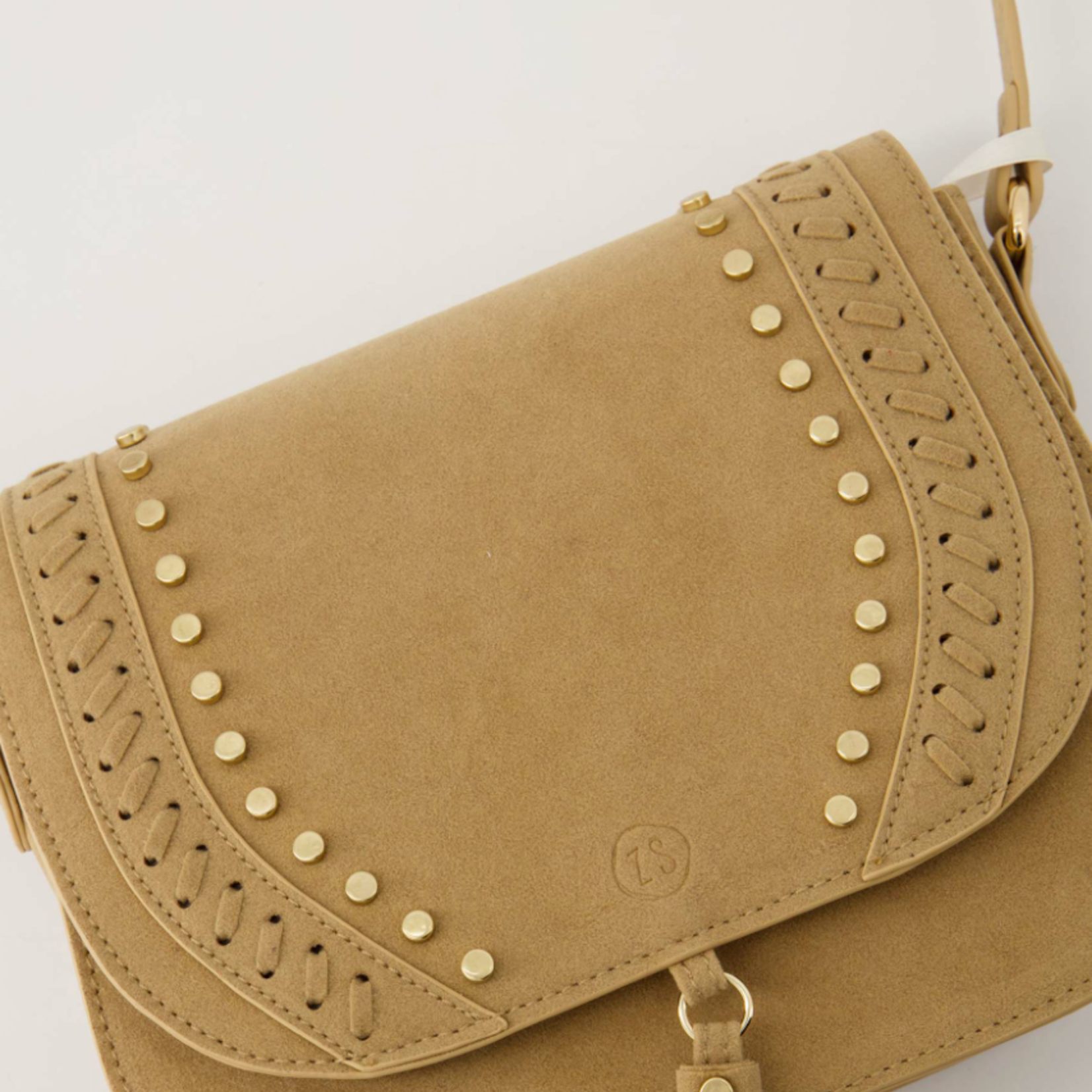 ZUSSS ZUSSS - Tas met kwast studs beige