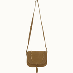 ZUSSS ZUSSS - Tas met kwast studs beige