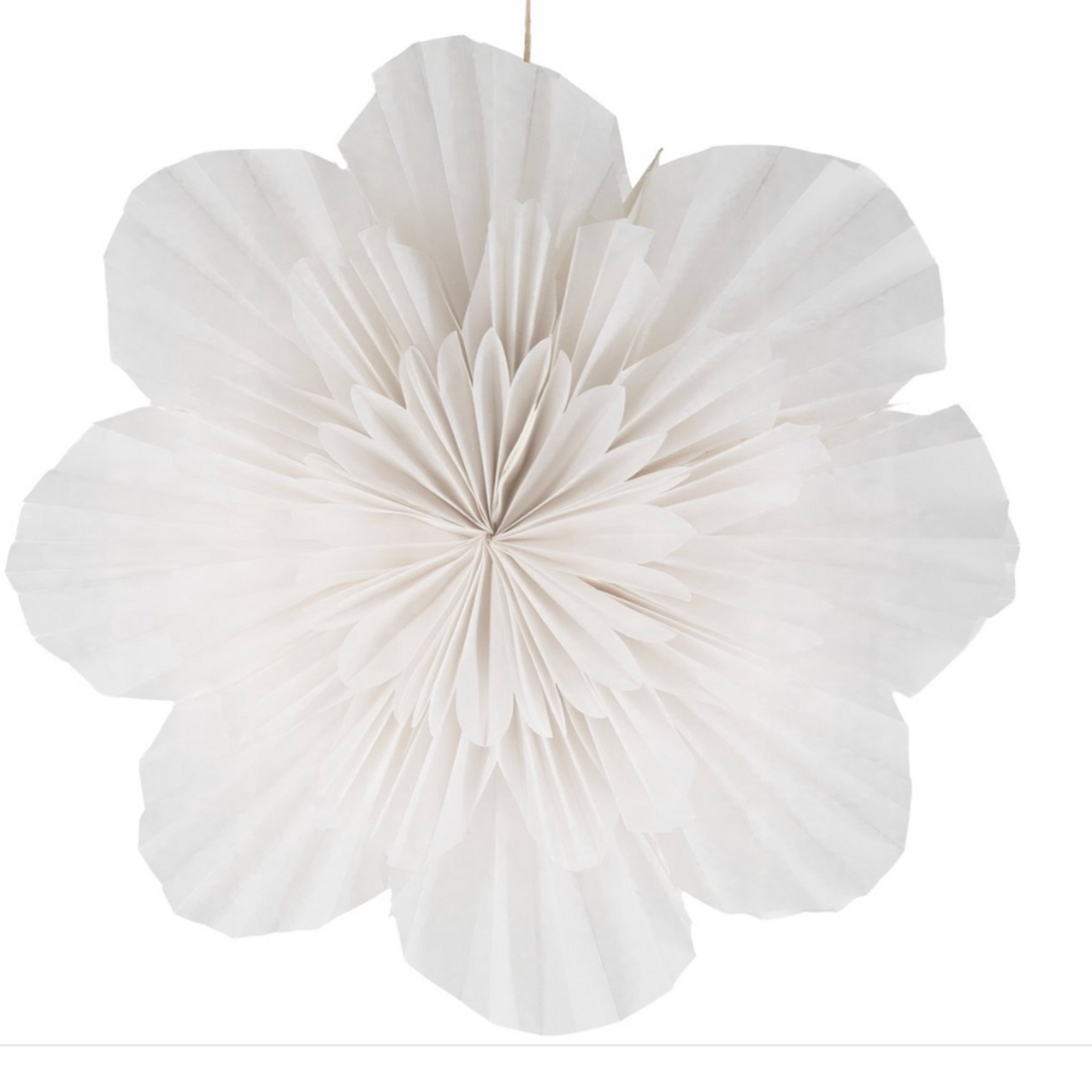 -- KERSTSTER - Flower 40cm wit met pendel