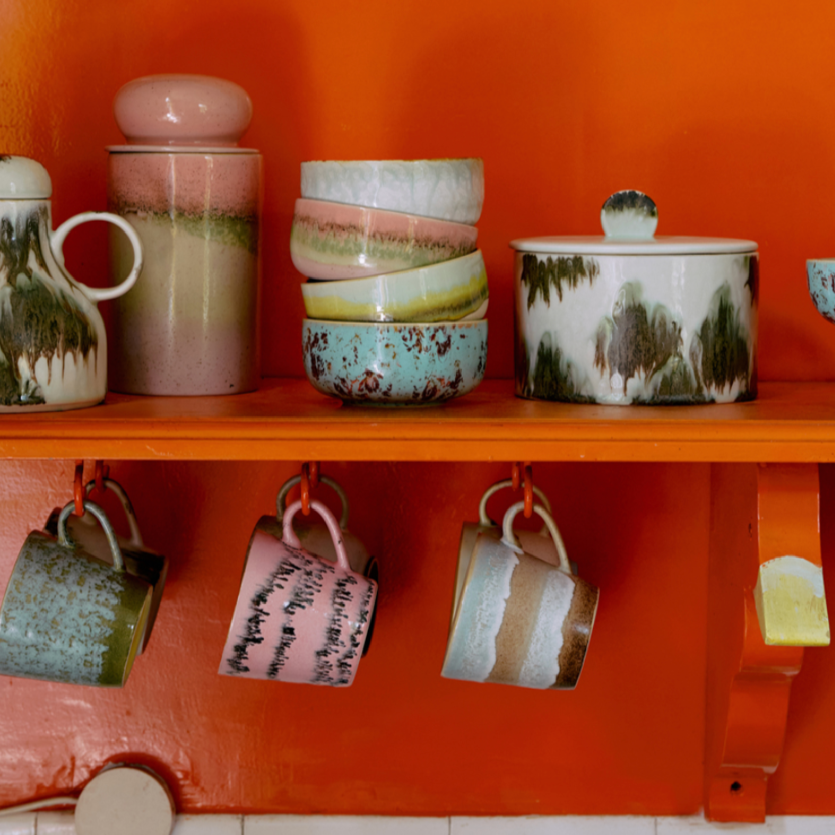 HKLIVING HKLIVING - 70's Cappuccino mok Skyline KST0133