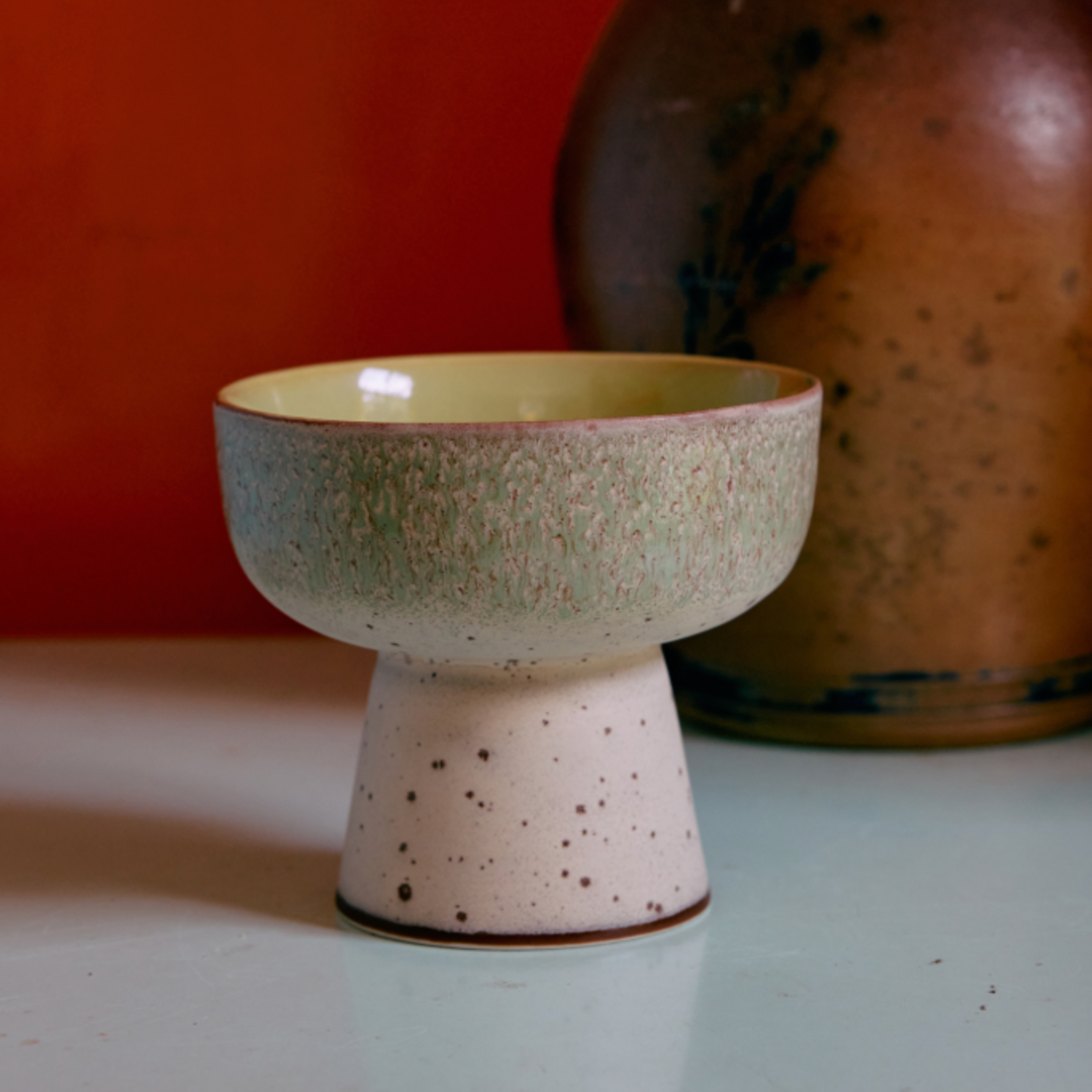 HKLIVING HKLIVING - 70's Tapas schaal op voet L Slush KST0183