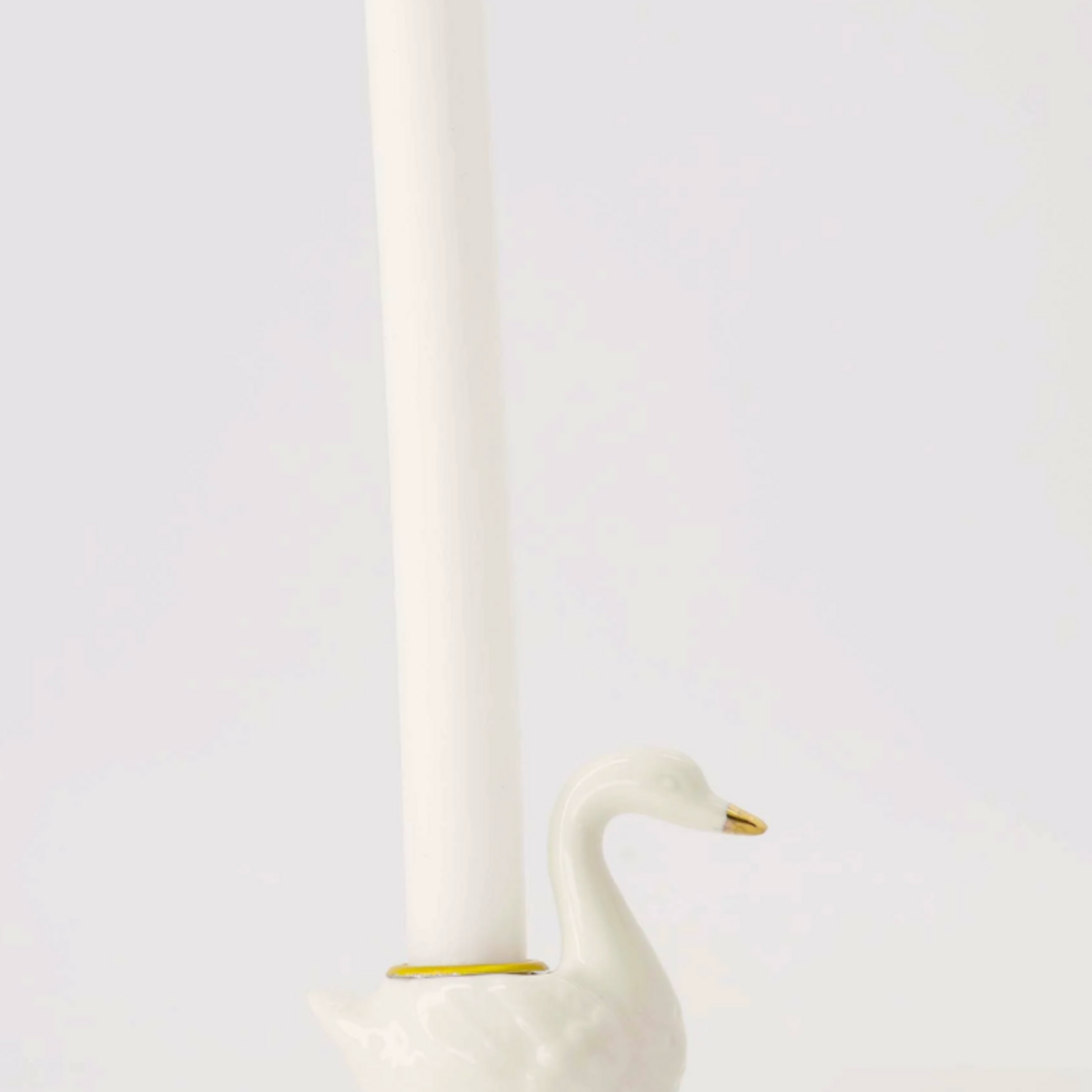 ZUSSS ZUSSS - Kandelaar keramiek zwaan wit/goud