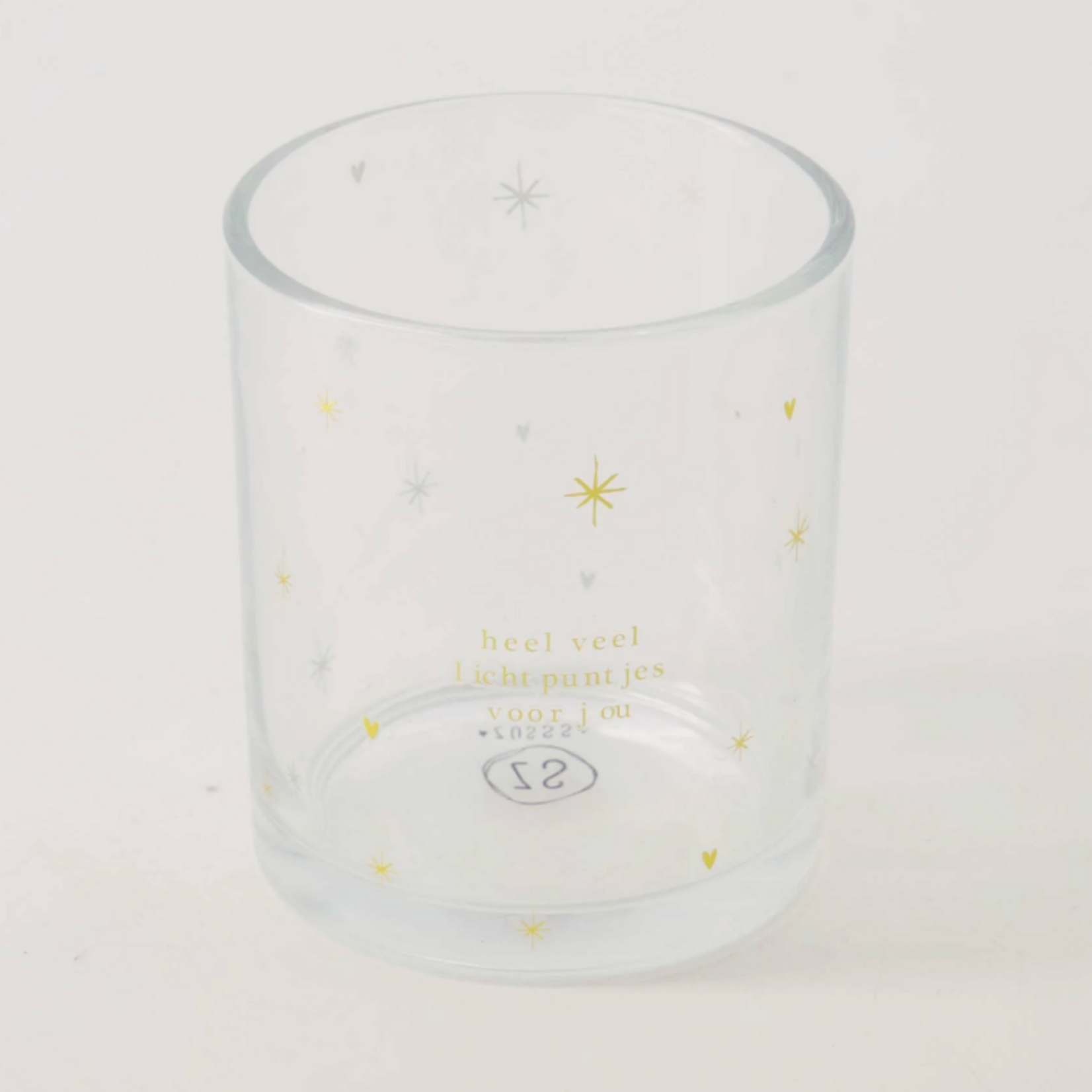 ZUSSS ZUSSS - Waxinelichthouder glas sterren zwart/goud