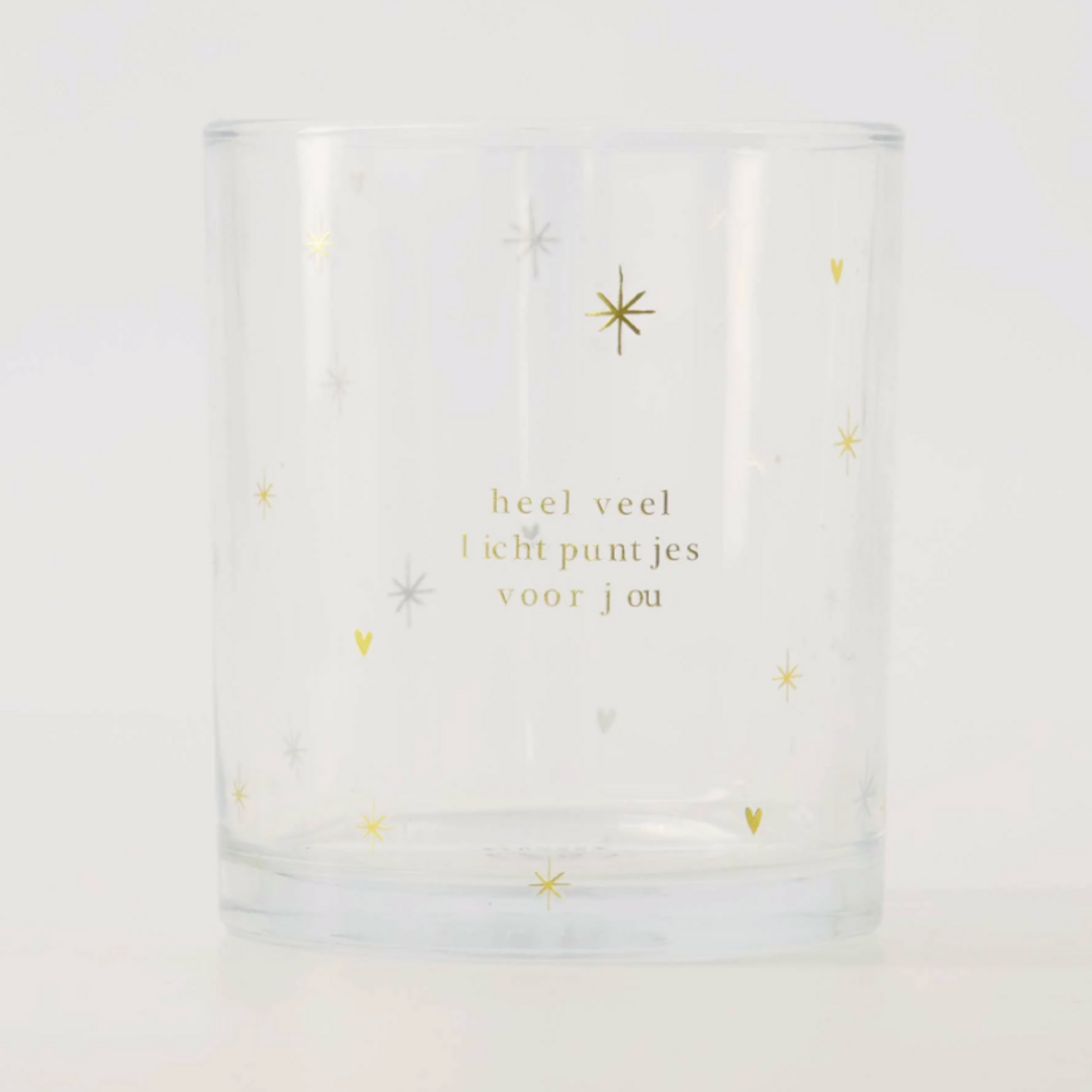 ZUSSS ZUSSS - Waxinelichthouder glas sterren zwart/goud