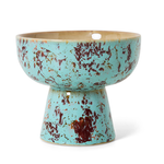 HKLIVING HKLIVING - 70's Tapas schaal op voet Patina small KST0182