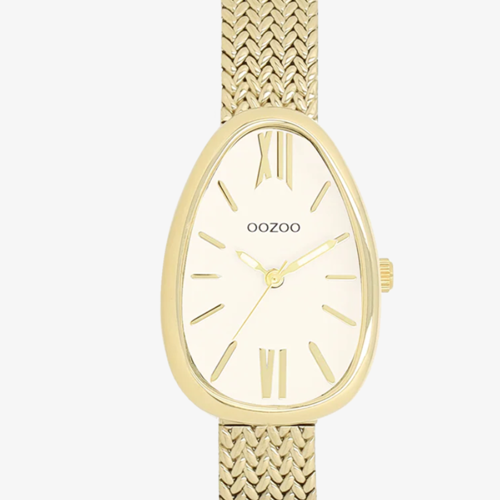 OOZOO OOZOO - Goudkleurig  horloge met metalen V-mesh band - C11642