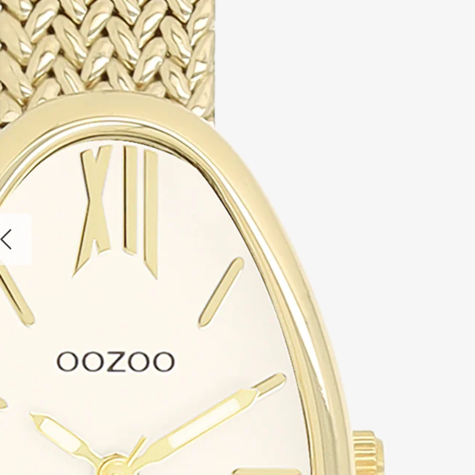 OOZOO OOZOO - Goudkleurig  horloge met metalen V-mesh band - C11642