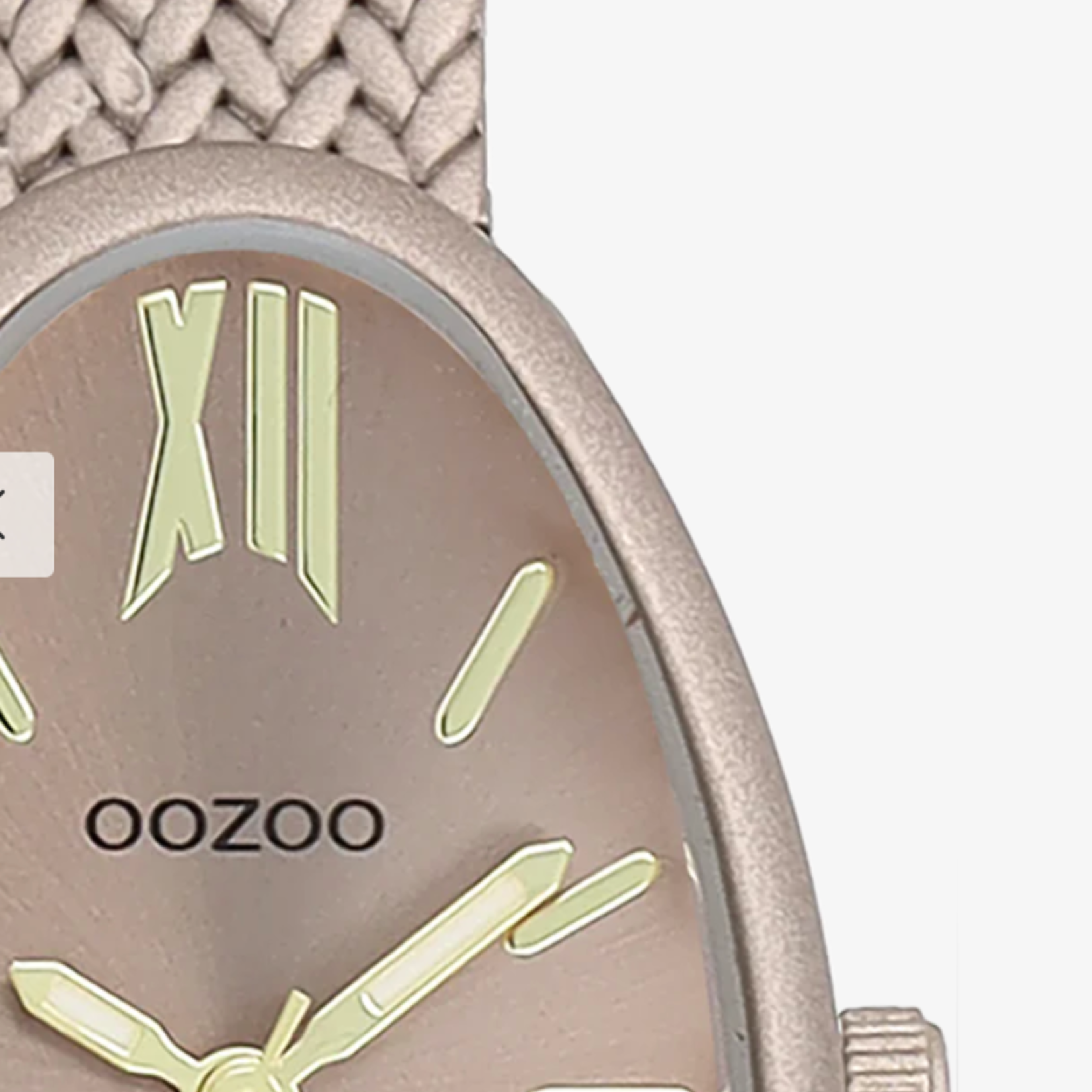 OOZOO OOZOO - Taupe horloge met metalen V-mesh band - C11644