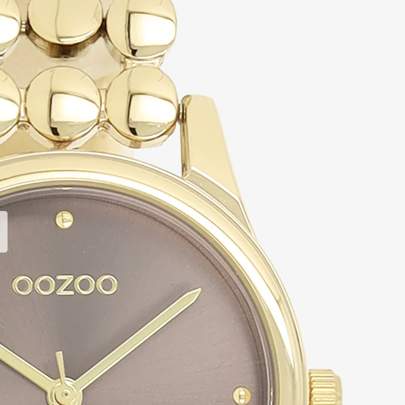 OOZOO OOZOO - Goudkleurig horloge met stippenband - C11632