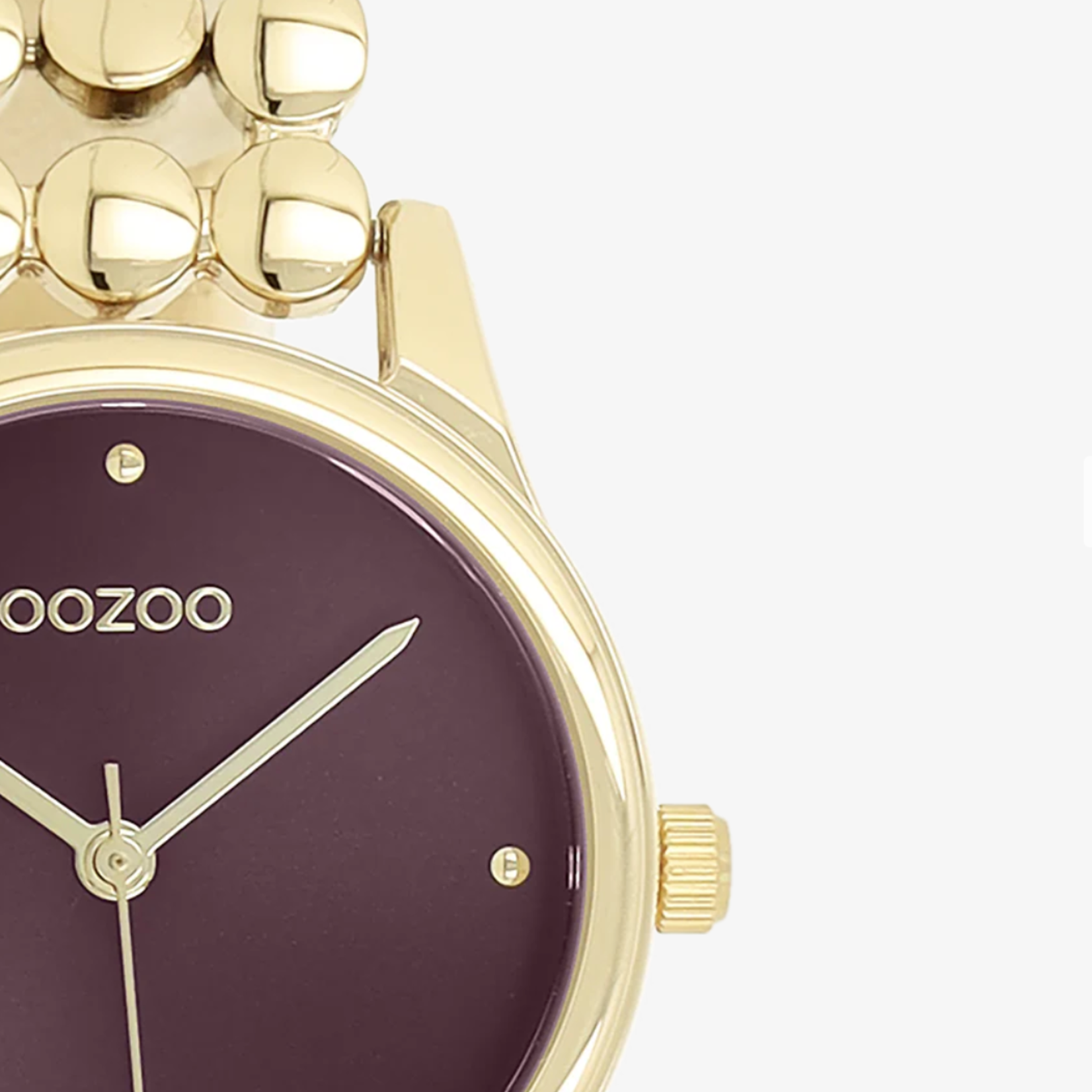 OOZOO OOZOO - Goudkleurig horloge met stippenband - C11633