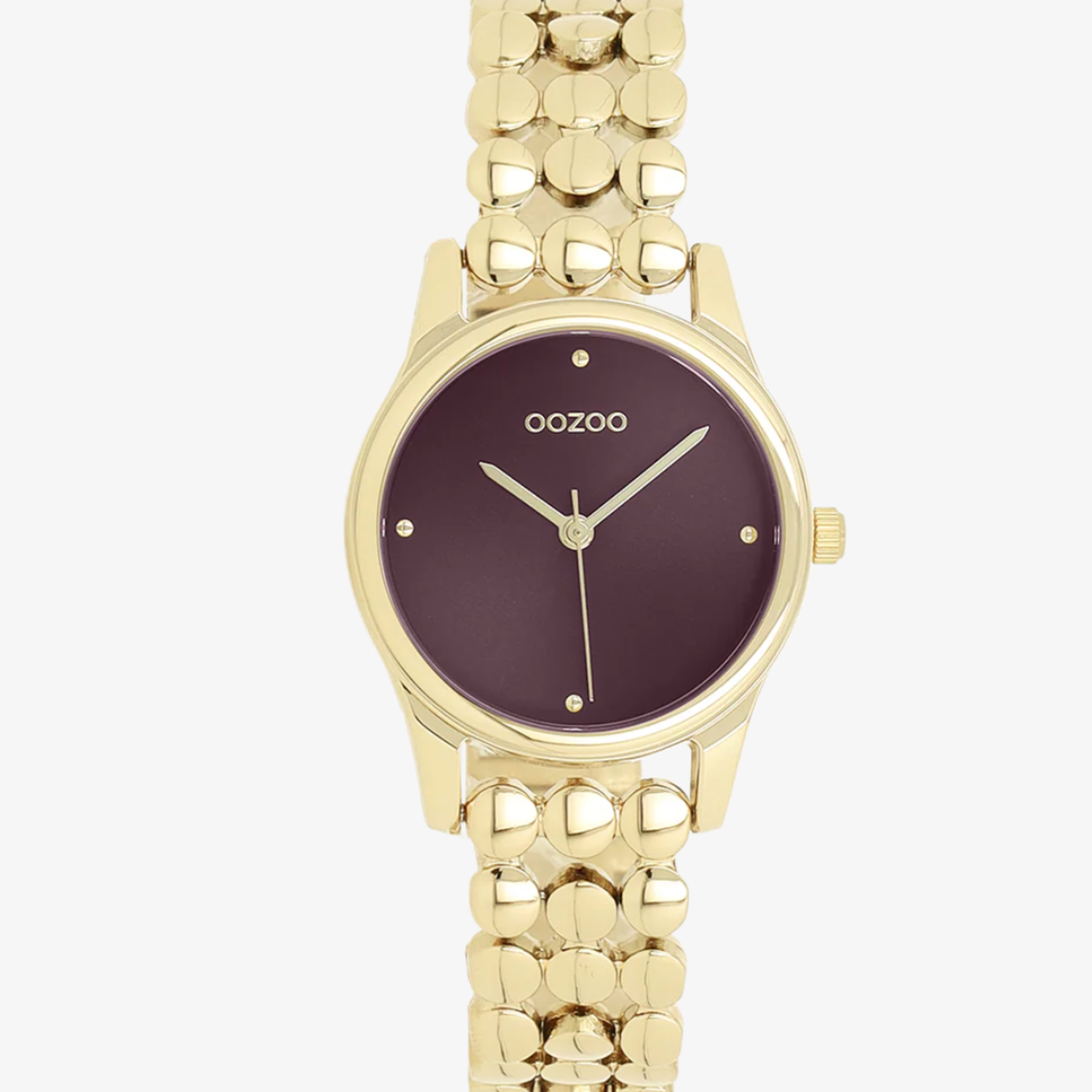 OOZOO OOZOO - Goudkleurig horloge met stippenband - C11633