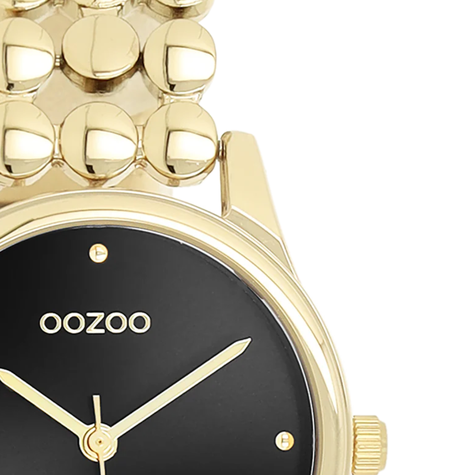 OOZOO OOZOO - Goudkleurig horloge met stippenband - C11634