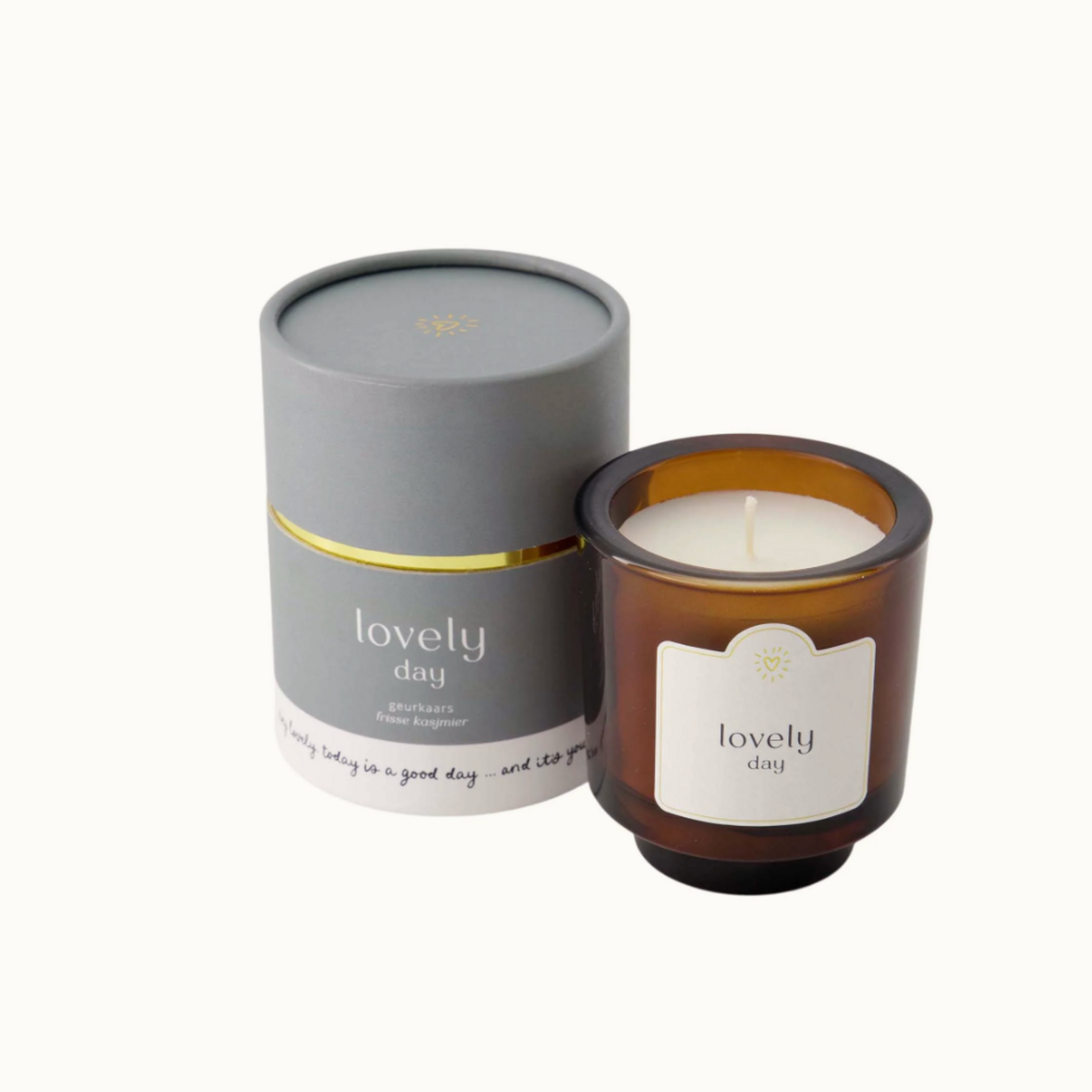 ZUSSS ZUSSS - Geurkaars glas in koker lovely day grijsblauw