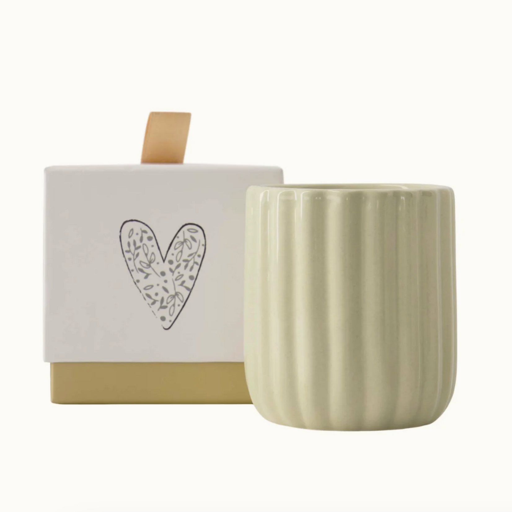 ZUSSS ZUSSS - Geurkaars keramiek in doosje hartje beige