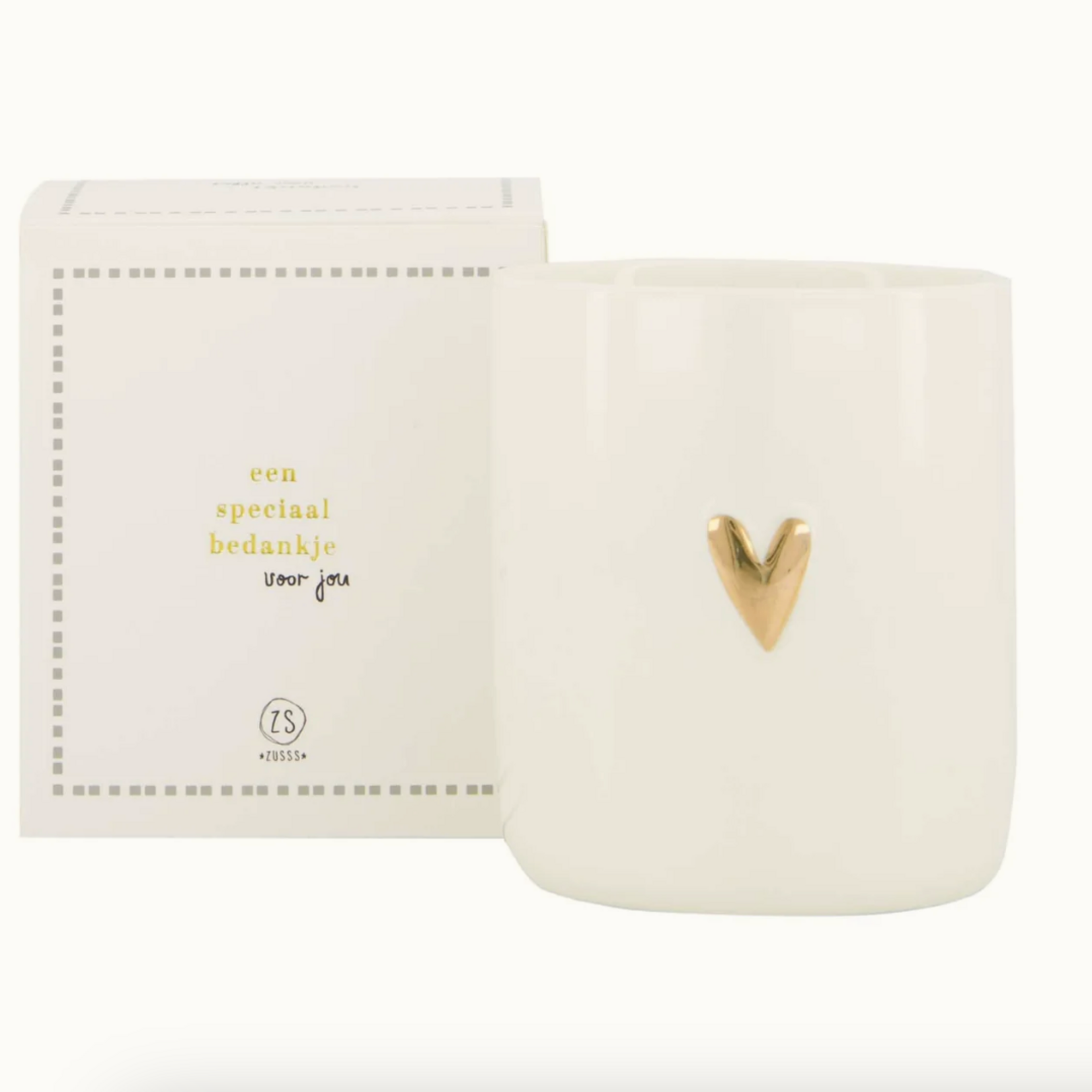 ZUSSS ZUSSS - Geurkaars keramiek in doosje hartje grijsblauw