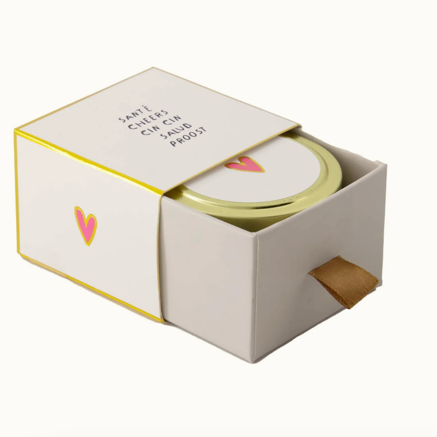 ZUSSS ZUSSS - Geurkaars tinnen in schuifdoosje sante hartje wit/roze