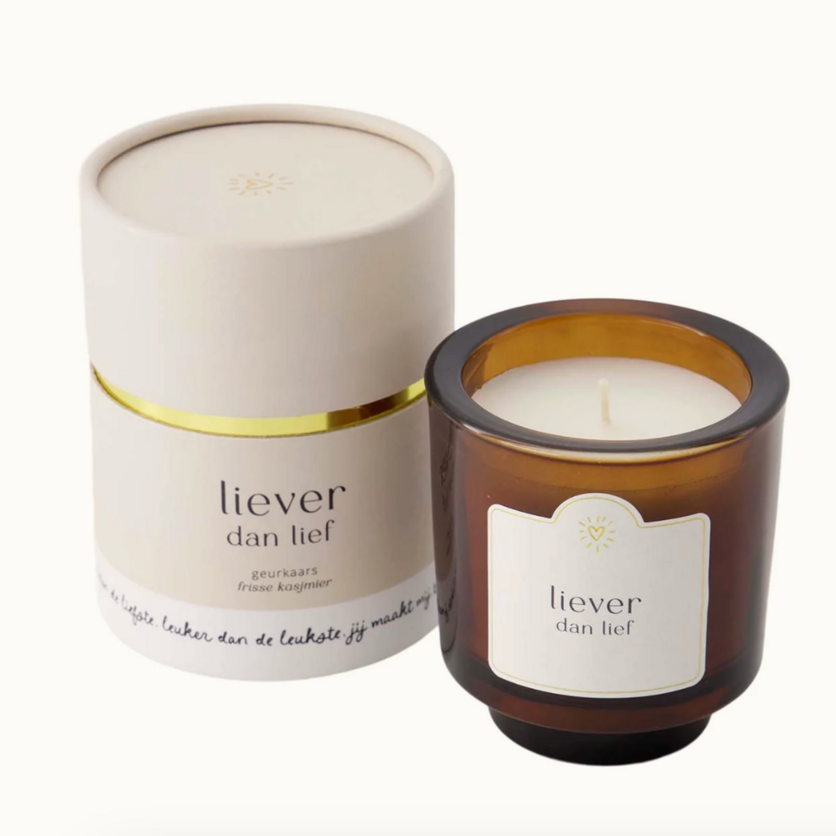 ZUSSS ZUSSS - Geurkaars glas in koker liever dan lief off white
