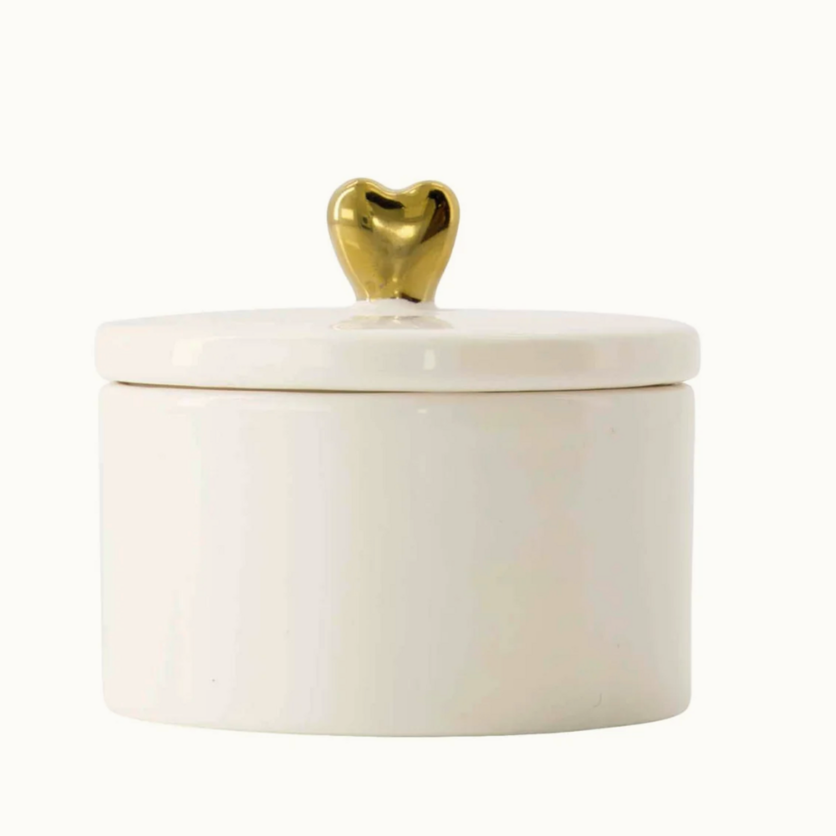 ZUSSS ZUSSS - Bewaarpot keramiek hartje wit/goud