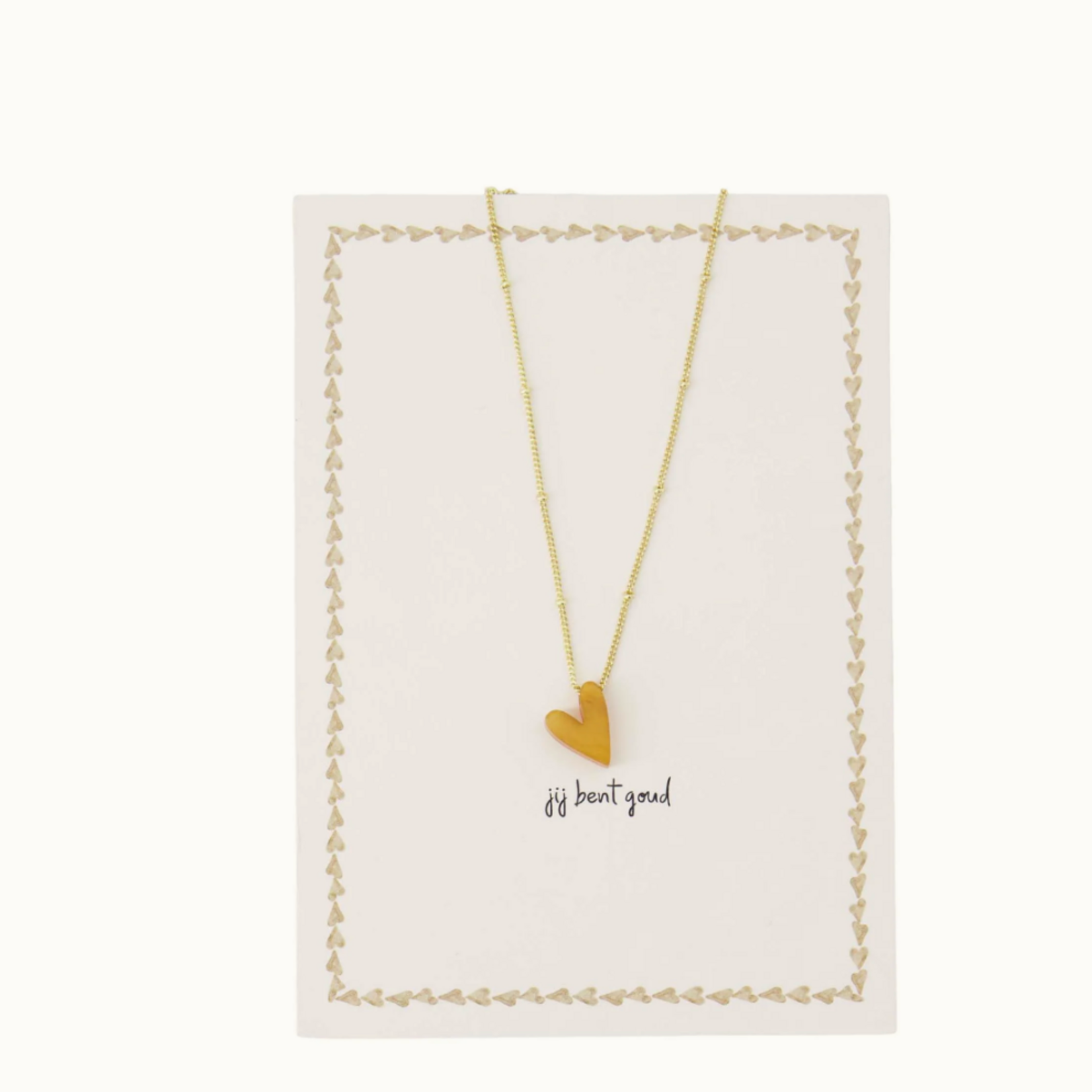 ZUSSS ZUSSS - Ansichtkaart ketting hartje wit/goud