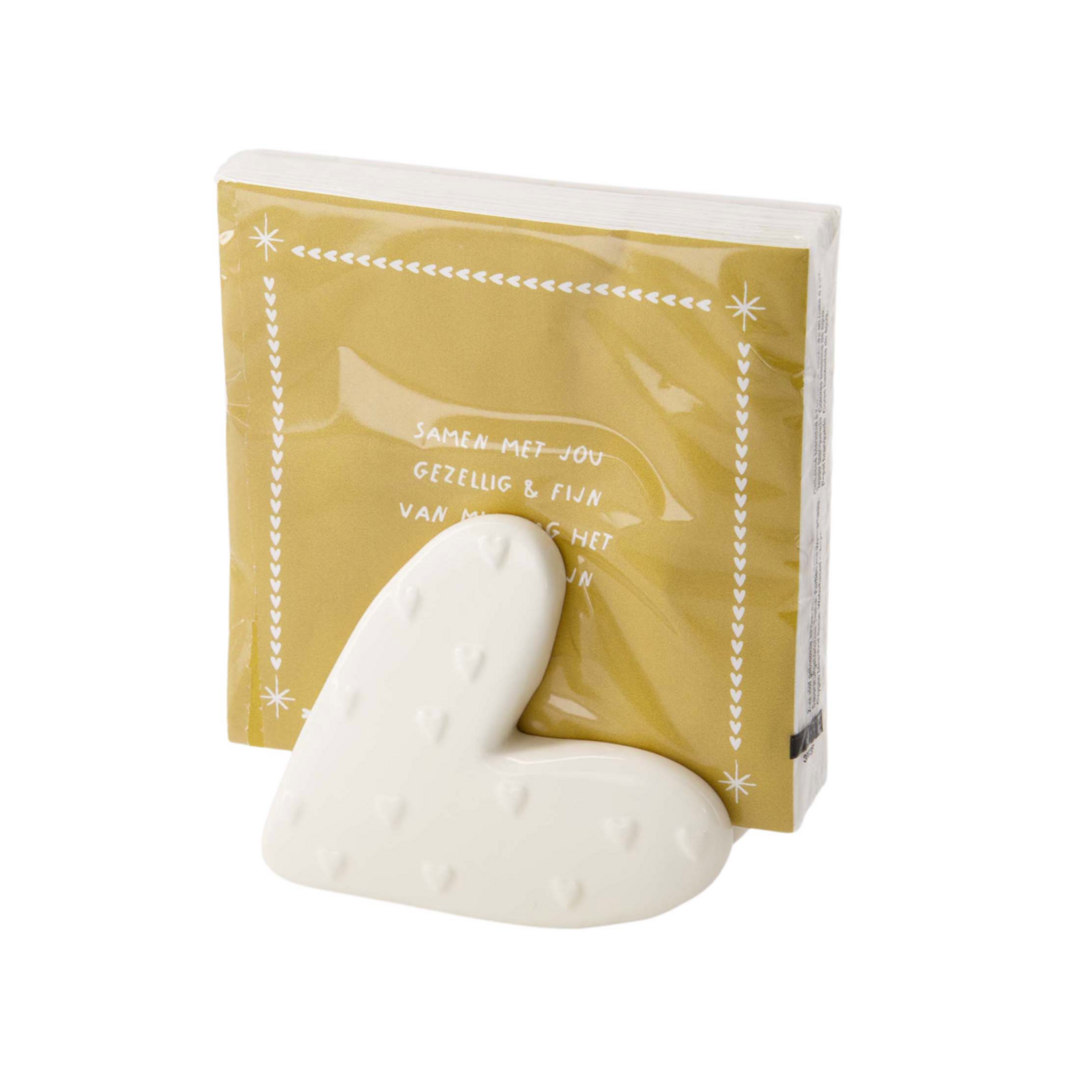 ZUSSS ZUSSS - Servethouder keramiek hartje wit